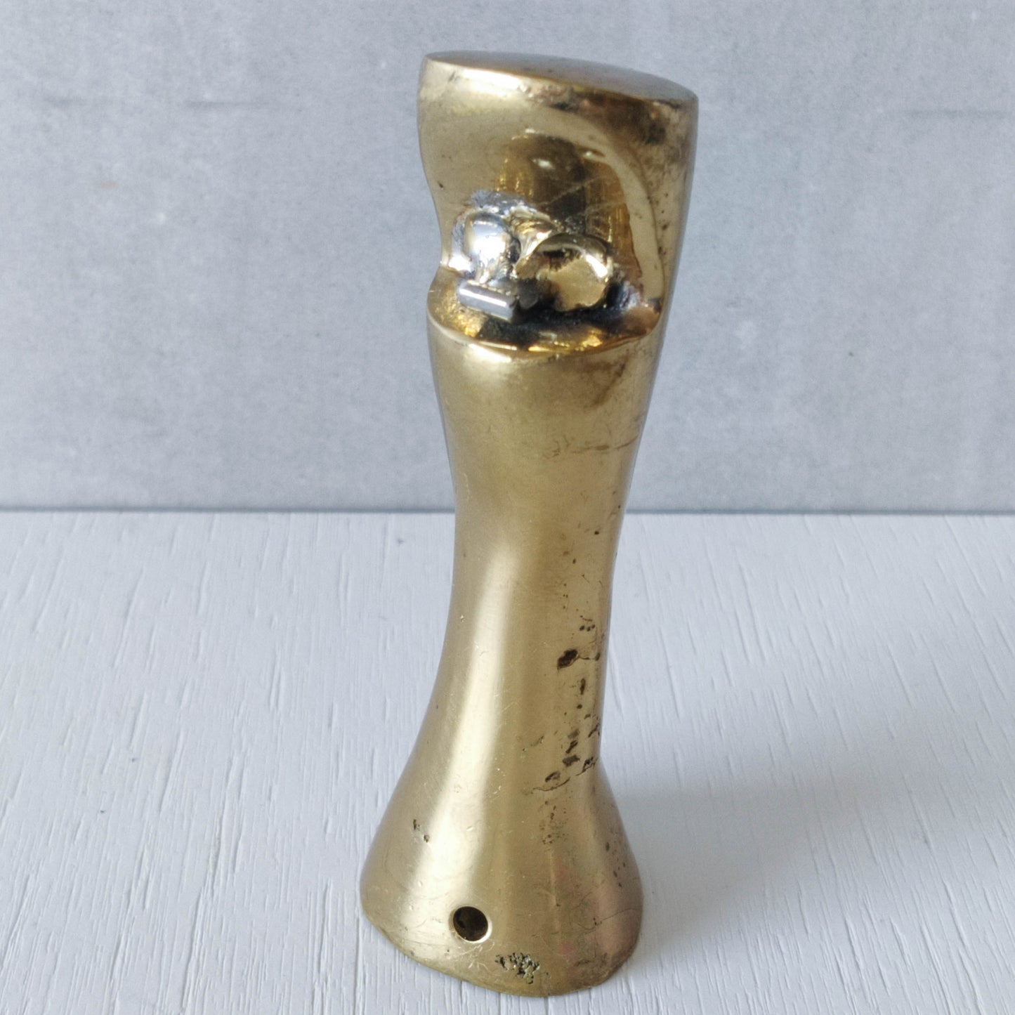 David Marshall brutalist hand cast brass sculptural chunky bottle opener 1980s