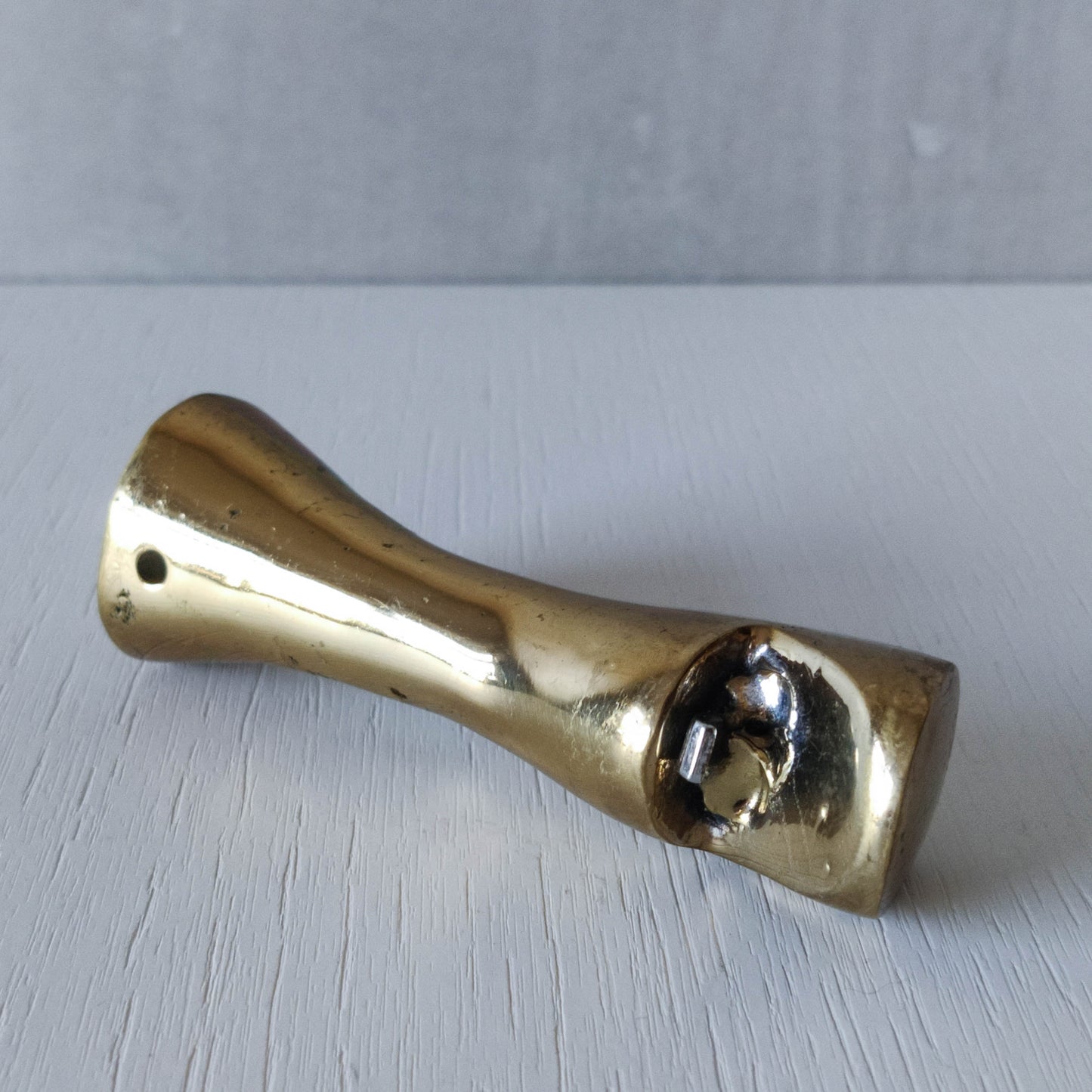 David Marshall brutalist hand cast brass sculptural chunky bottle opener 1980s