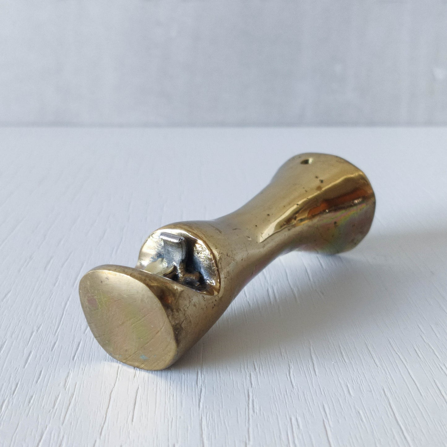 David Marshall brutalist hand cast brass sculptural chunky bottle opener 1980s