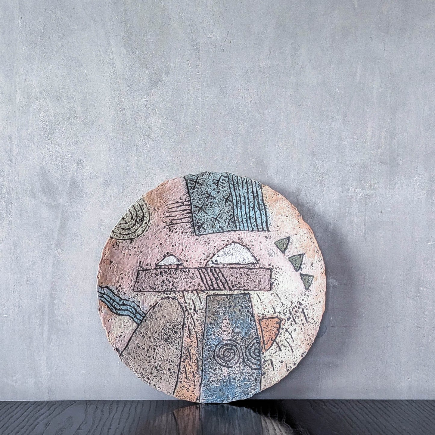 Scottish school 1990s painterly studio pottery decorative plate