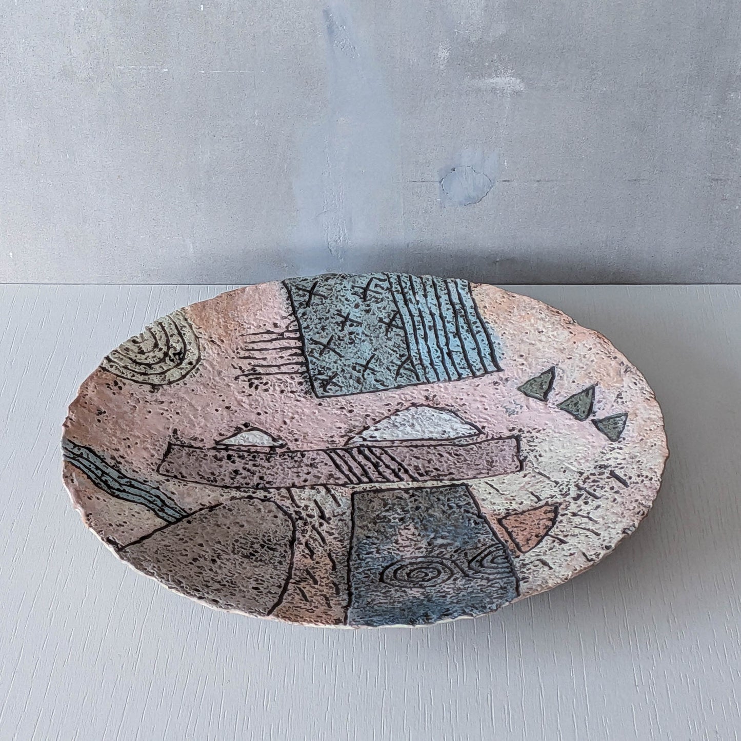 Scottish school 1990s painterly studio pottery decorative plate