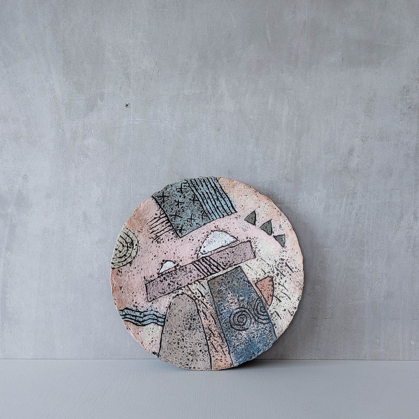 Scottish school 1990s painterly studio pottery decorative plate