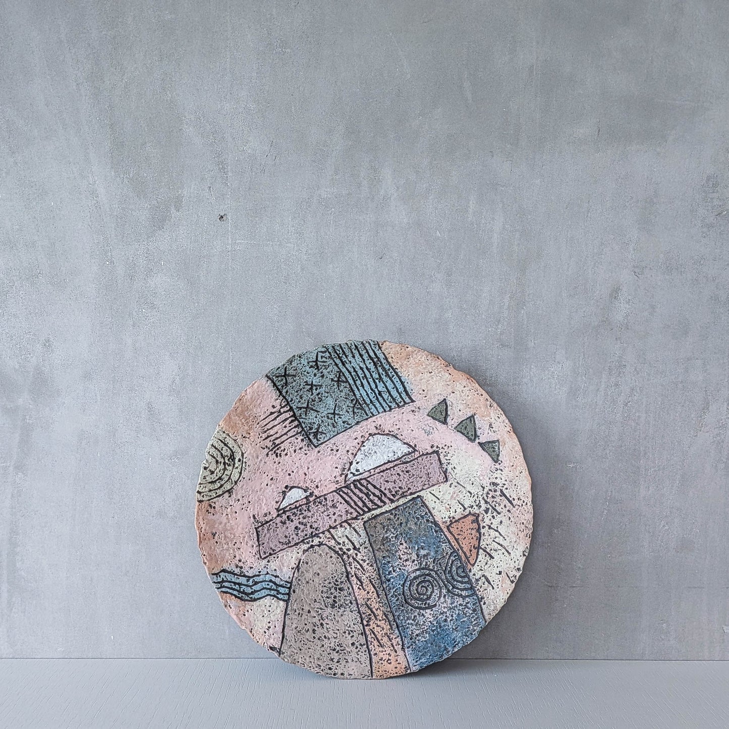 Scottish school 1990s painterly studio pottery decorative plate