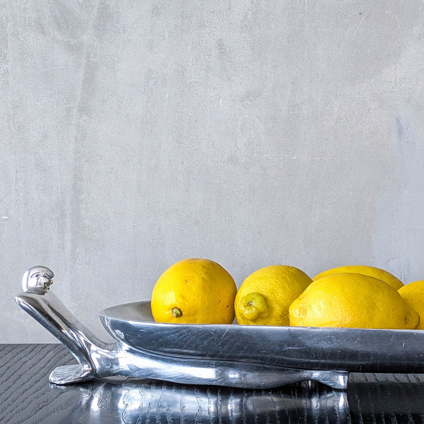 Carrol Boyes large sculptural cast aluminium canoe boat fruit bowl platter