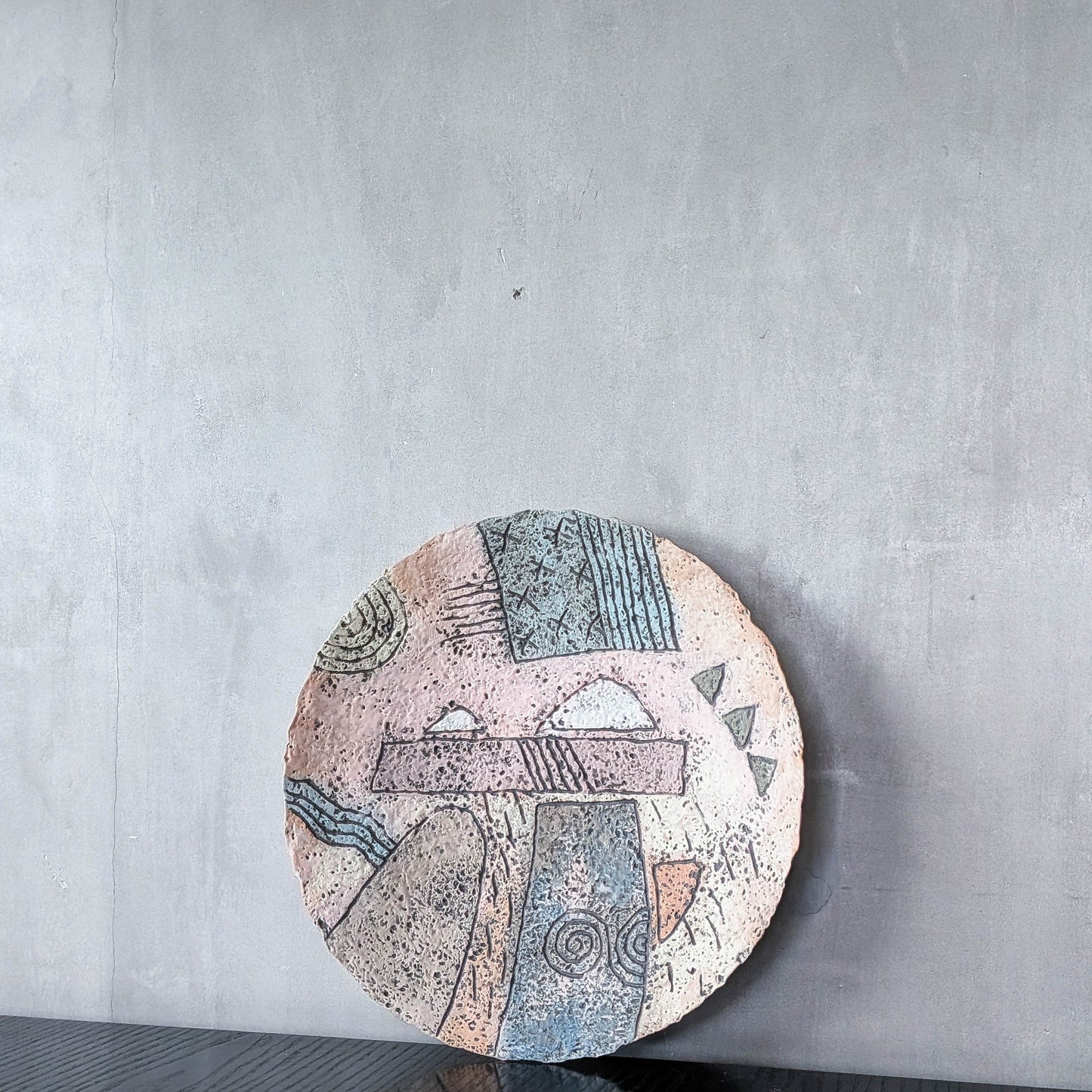Scottish school 1990s painterly studio pottery decorative plate