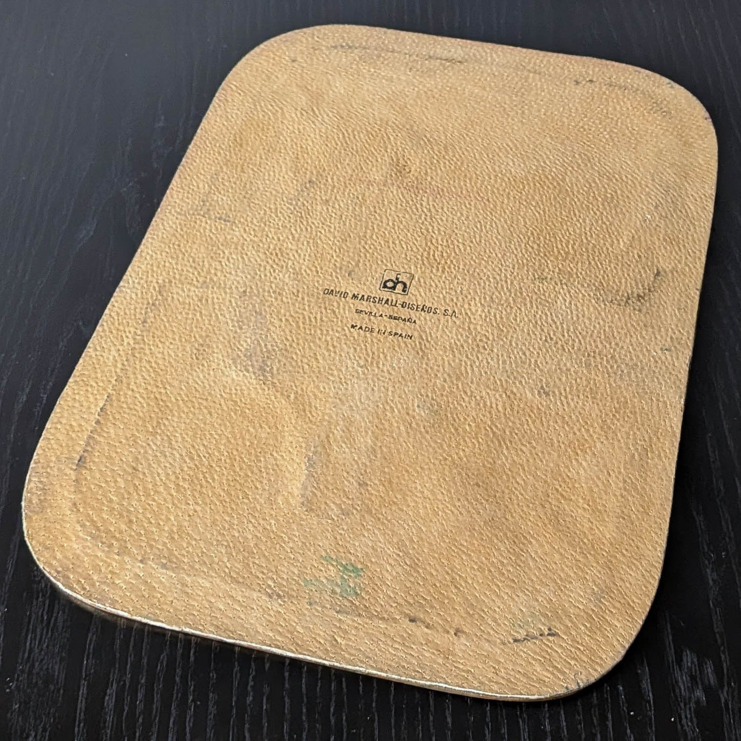 David Marshall brutalist vintage 1980s cast brass and aluminium tray trivet mat