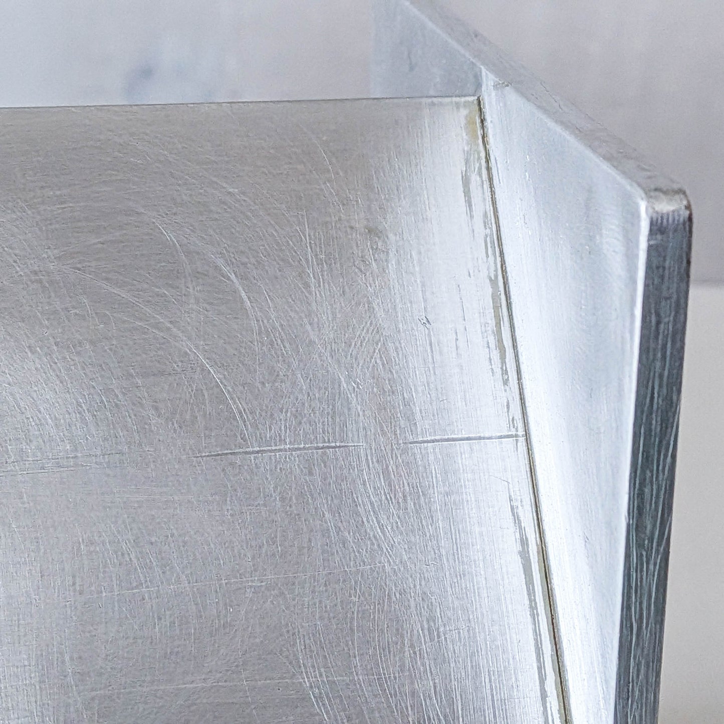 Pair of vintage scratch built sculptural aluminium desk tidy pen holders