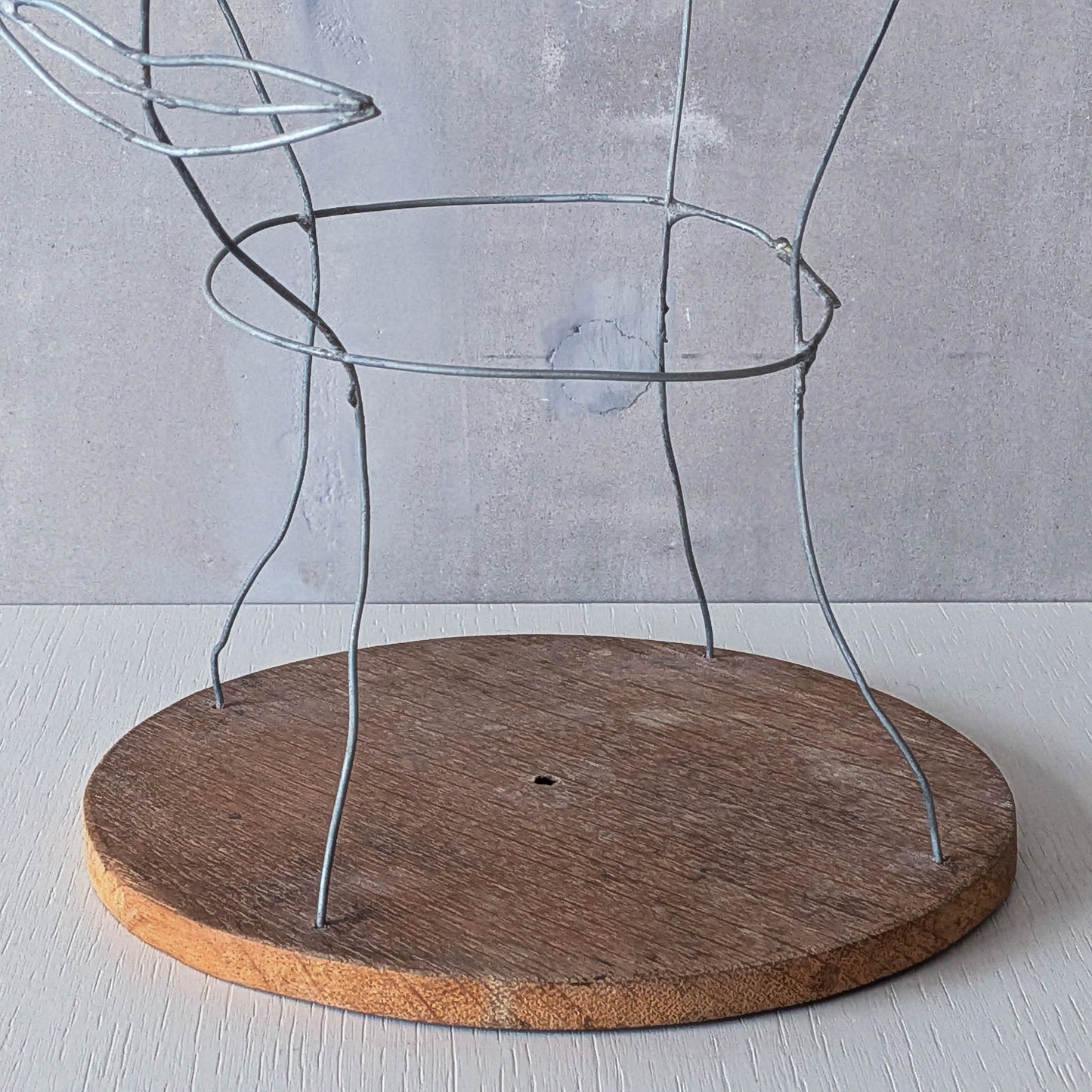 Vintage handmade galvanised wire head face sculpture armature