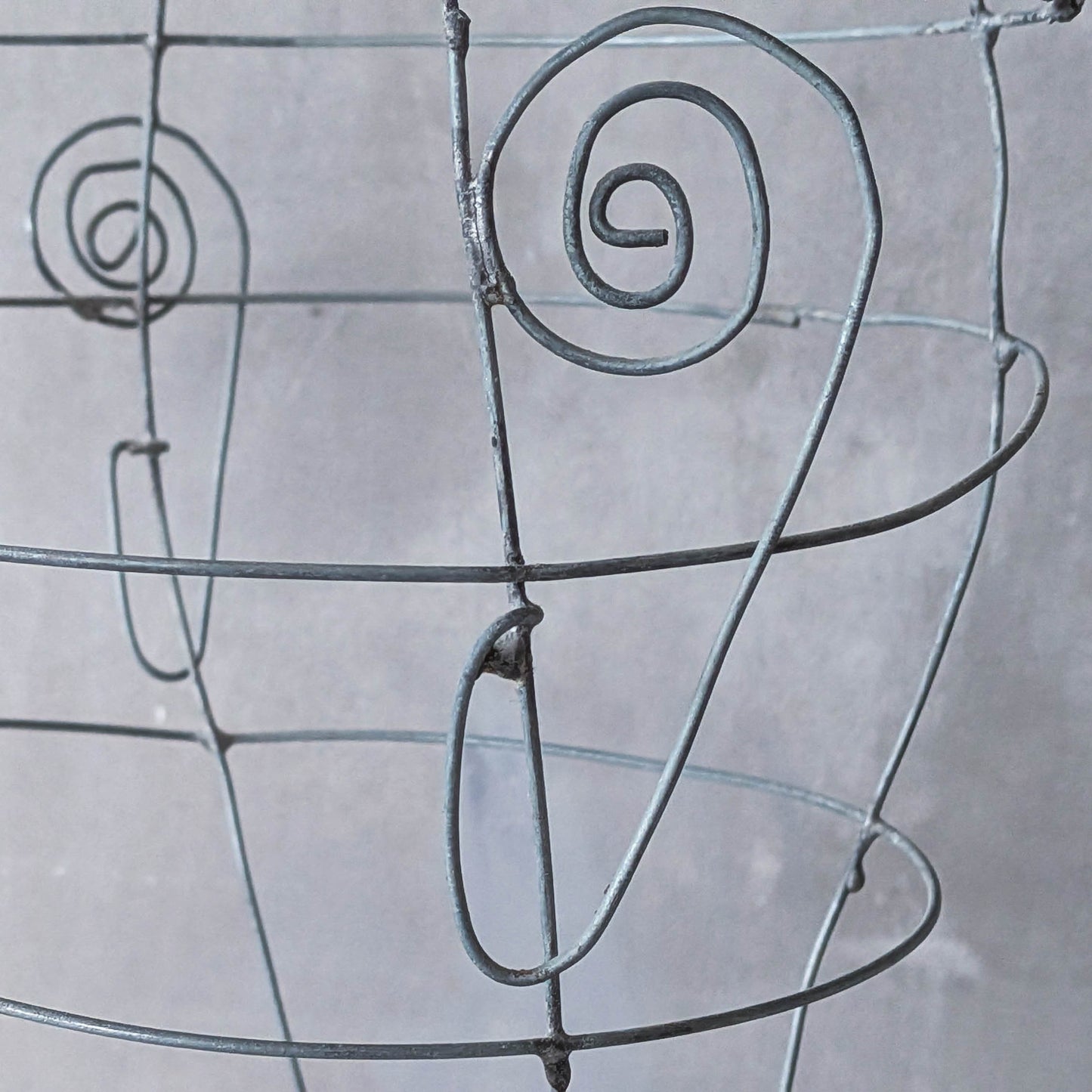 Vintage handmade galvanised wire head face sculpture armature