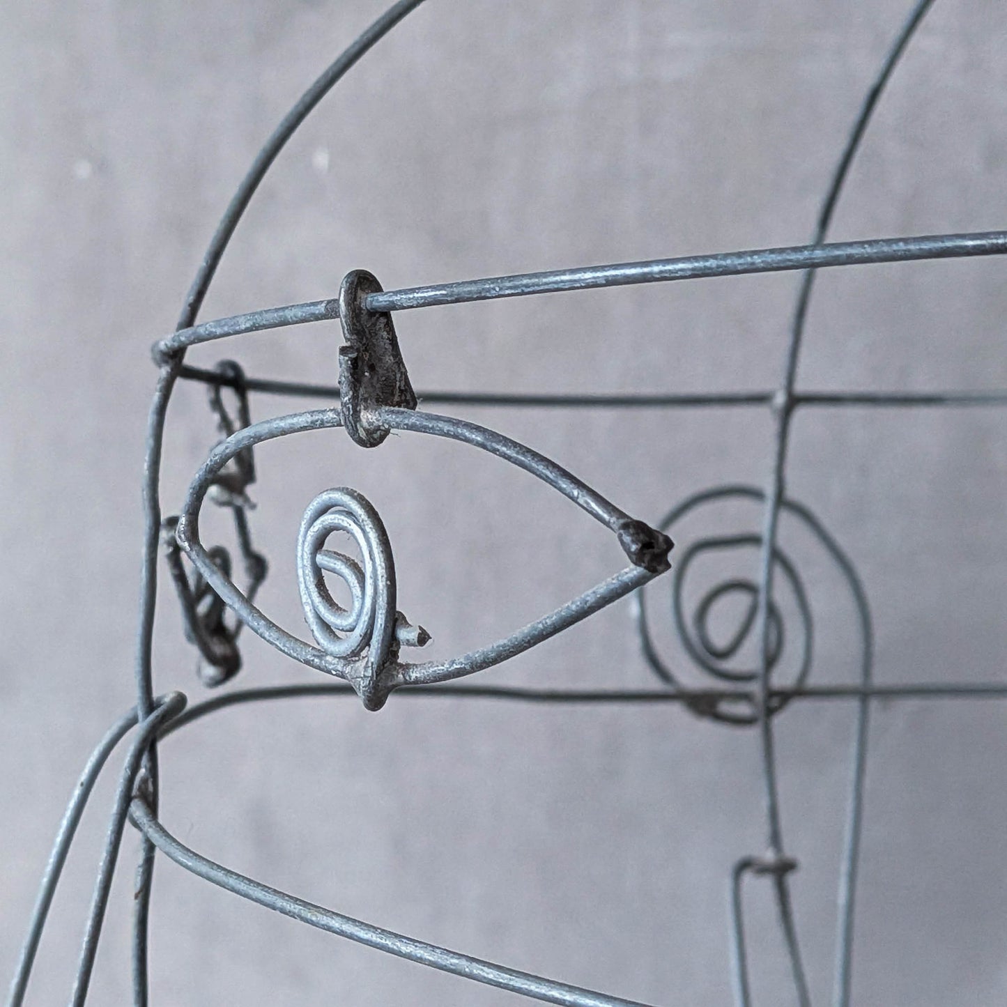 Vintage handmade galvanised wire head face sculpture armature