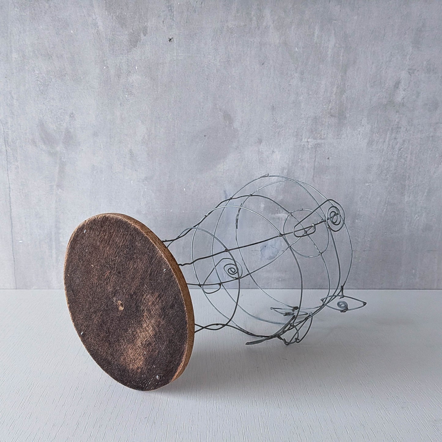 Vintage handmade galvanised wire head face sculpture armature