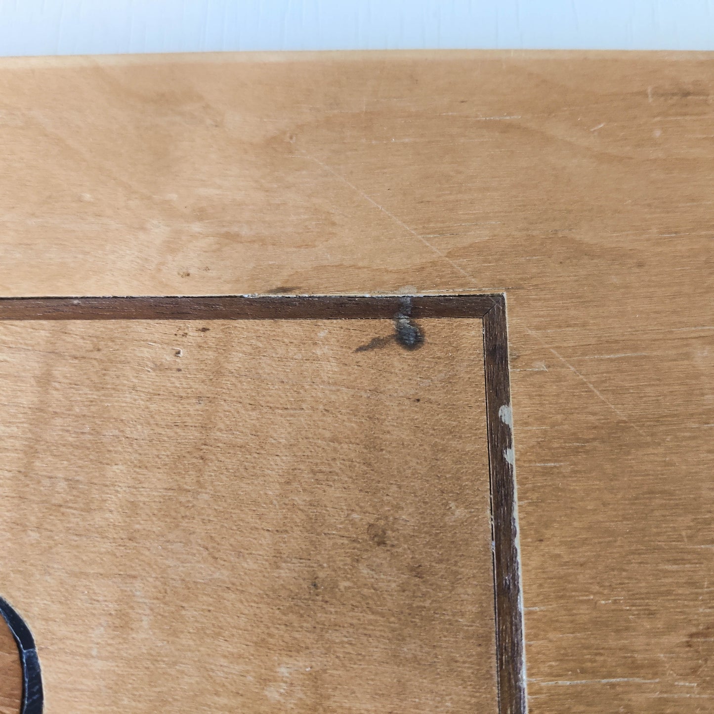 'Sculpted Form' vintage marquetry inlaid veneer plywood panel