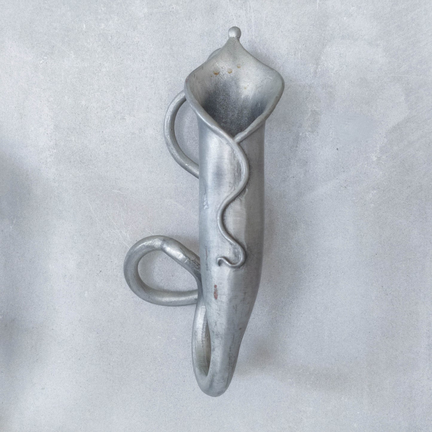 Pair of vintage handmade pewter candle holder wall sconces