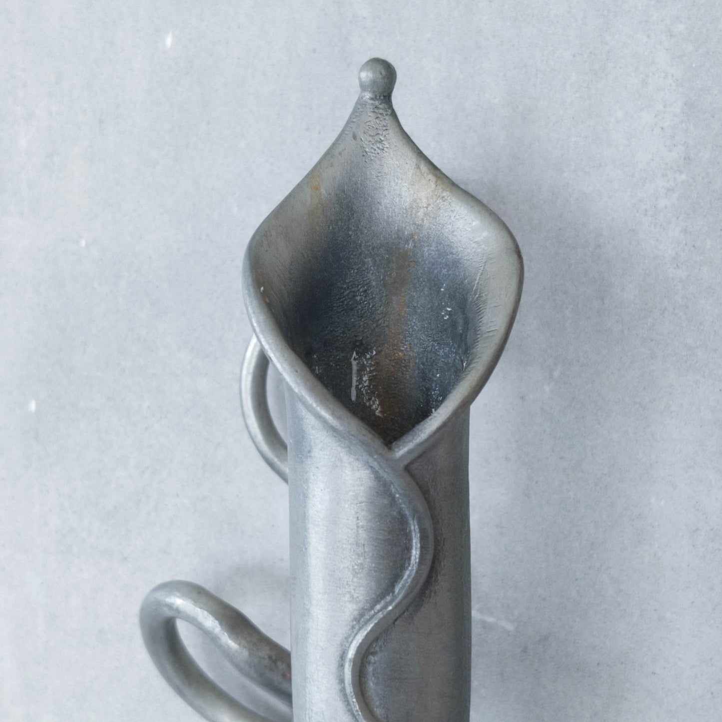 Pair of vintage handmade pewter candle holder wall sconces