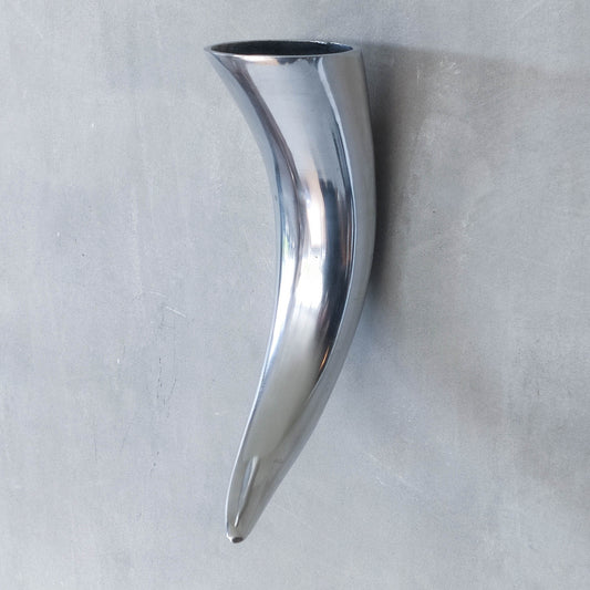 Cast aluminium sculptural wall pocket vase