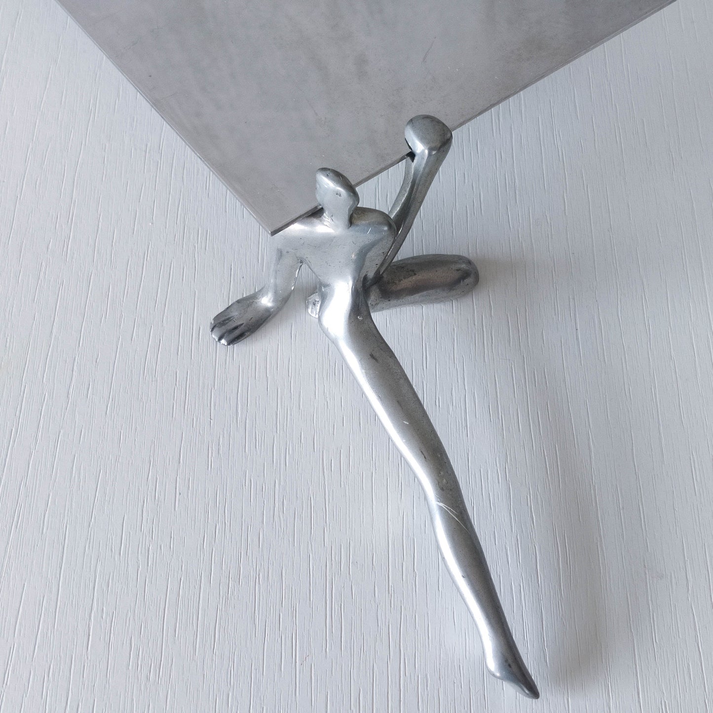 Carrol Boyes vintage 00s cast pewter and folded steel figural book display stand