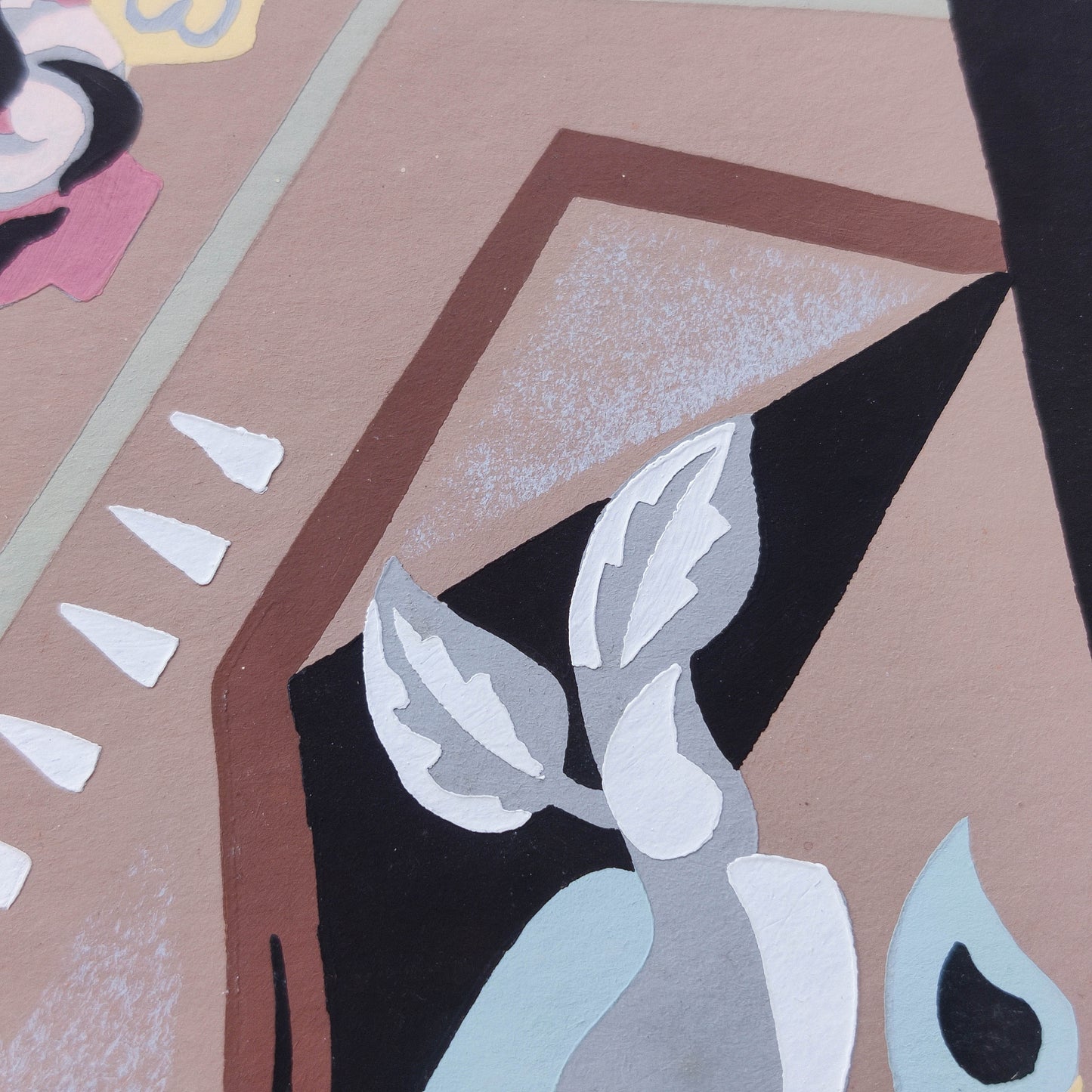 Gino Severini (1883-1966) original pochoir print Still Life with Compass, 1930