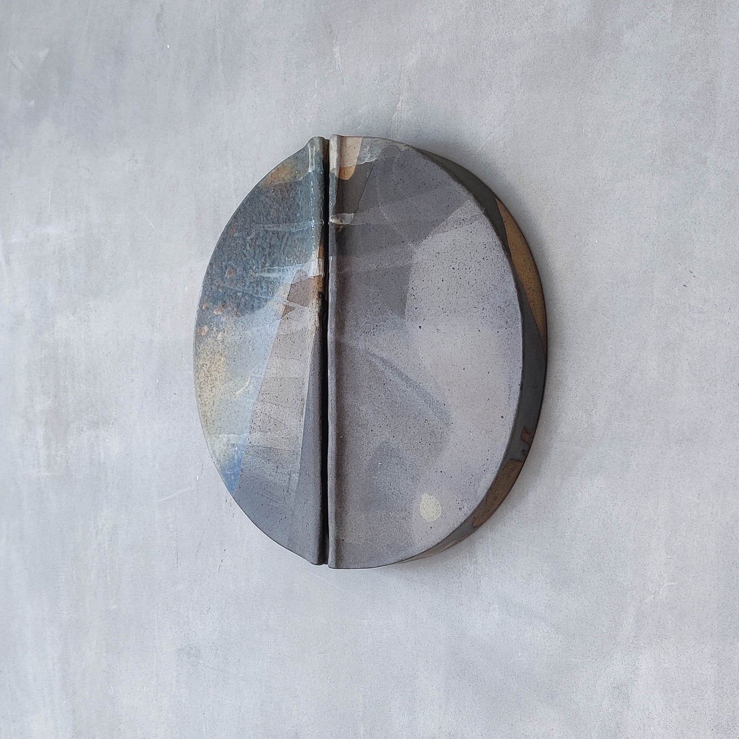 Frank Pottinger Scottish sculptor glazed ceramic stoneware abstract wall relief sculpture