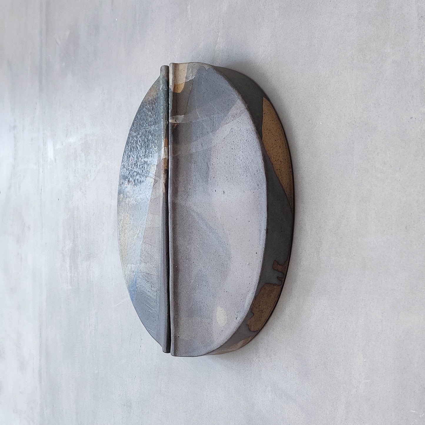 Frank Pottinger Scottish sculptor glazed ceramic stoneware abstract wall relief sculpture