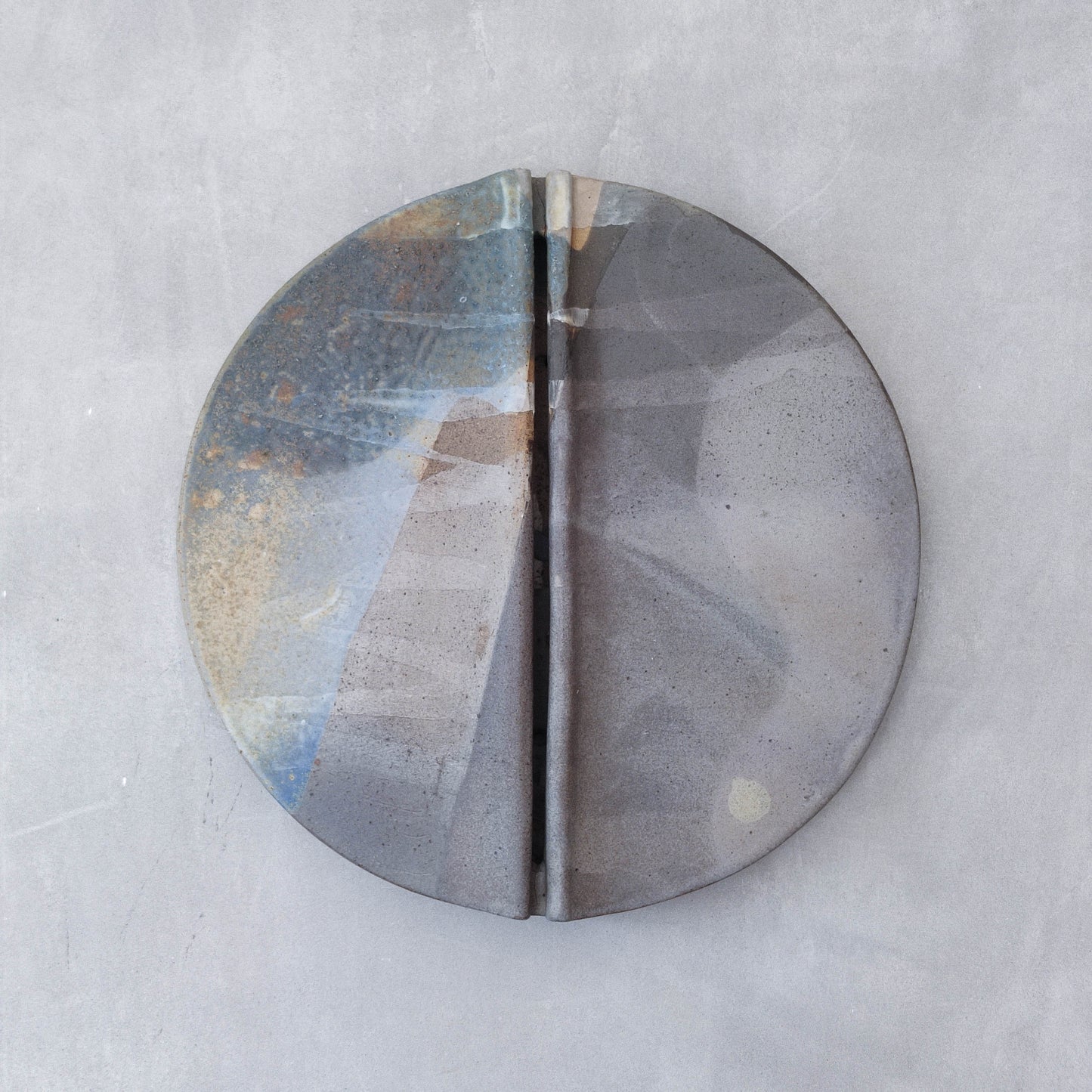 Frank Pottinger Scottish sculptor glazed ceramic stoneware abstract wall relief sculpture