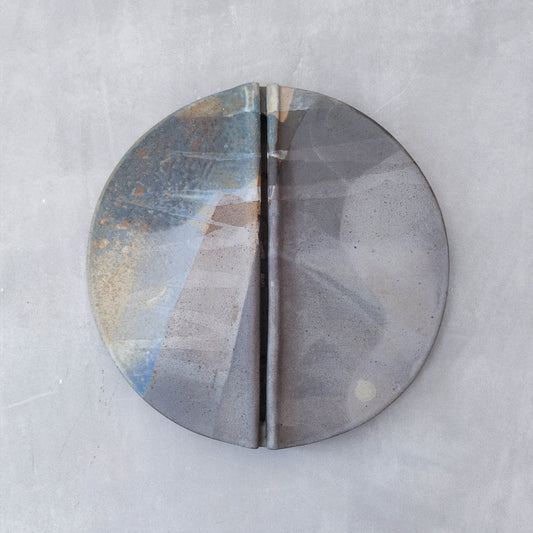 Frank Pottinger Scottish sculptor glazed ceramic stoneware abstract wall relief sculpture