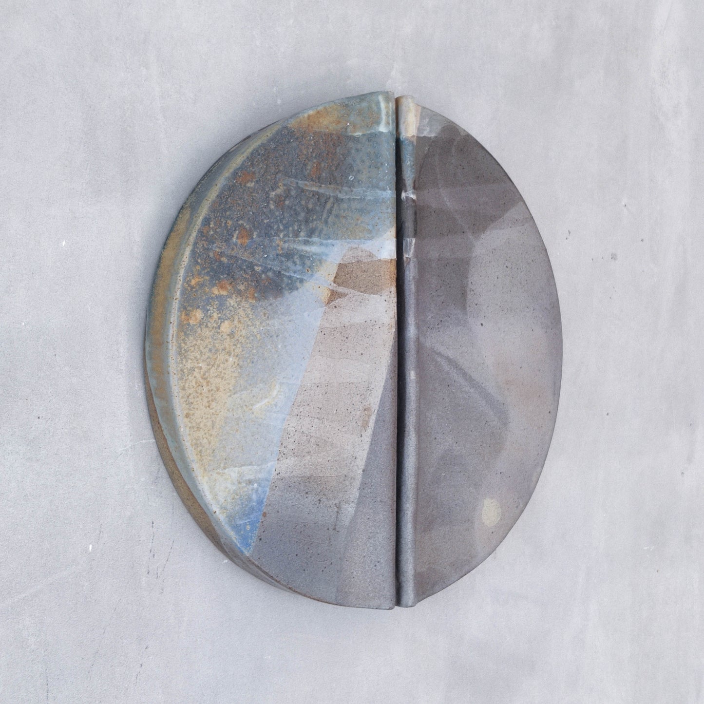 Frank Pottinger Scottish sculptor glazed ceramic stoneware abstract wall relief sculpture