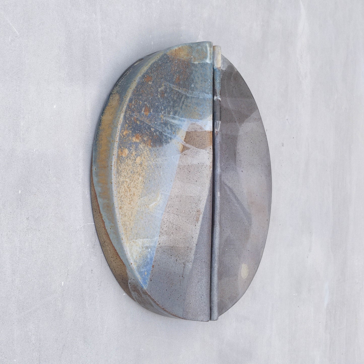Frank Pottinger Scottish sculptor glazed ceramic stoneware abstract wall relief sculpture