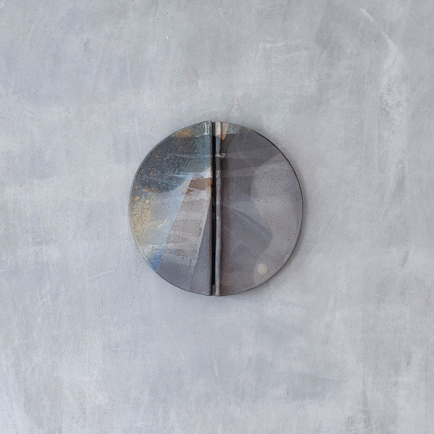 Frank Pottinger Scottish sculptor glazed ceramic stoneware abstract wall relief sculpture