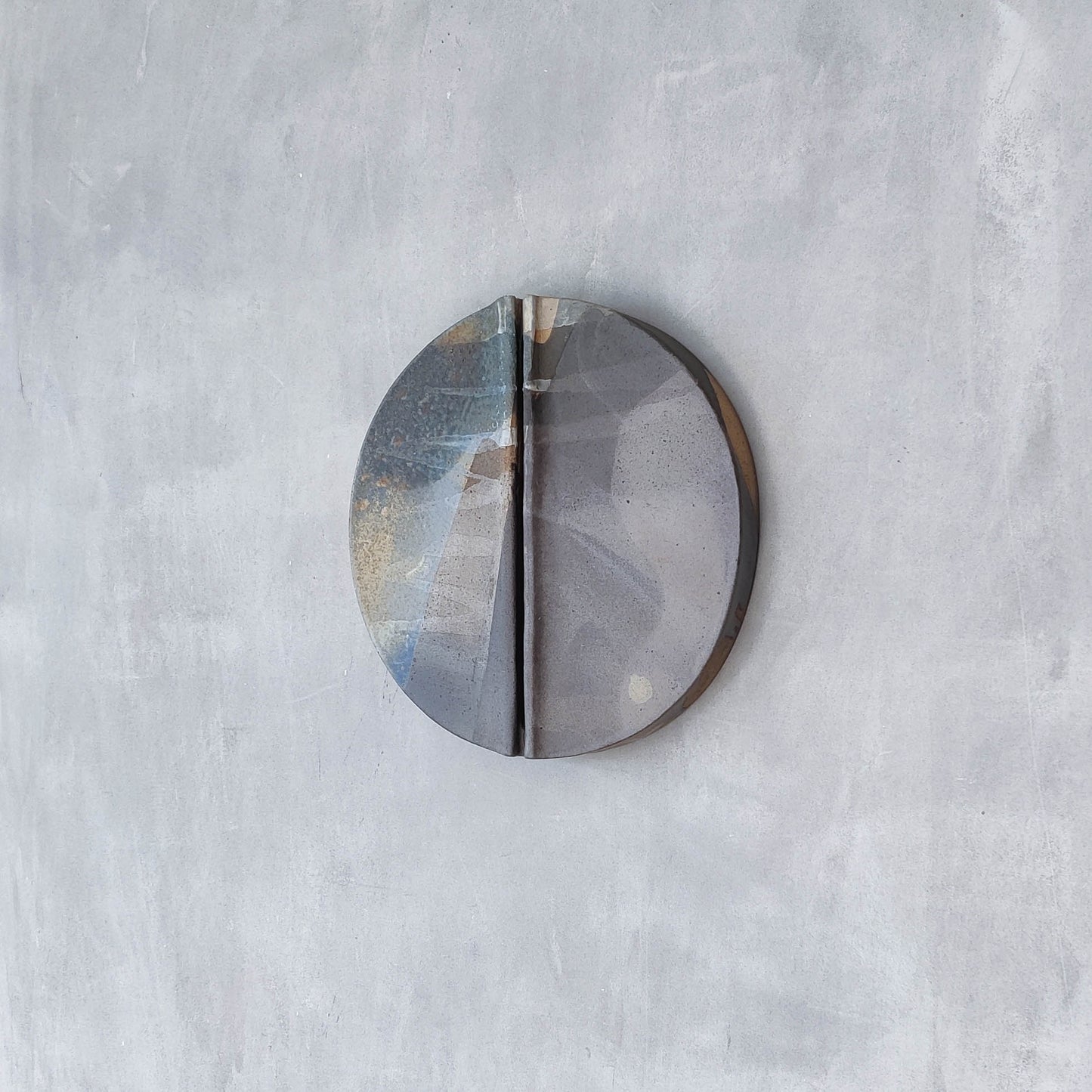 Frank Pottinger Scottish sculptor glazed ceramic stoneware abstract wall relief sculpture