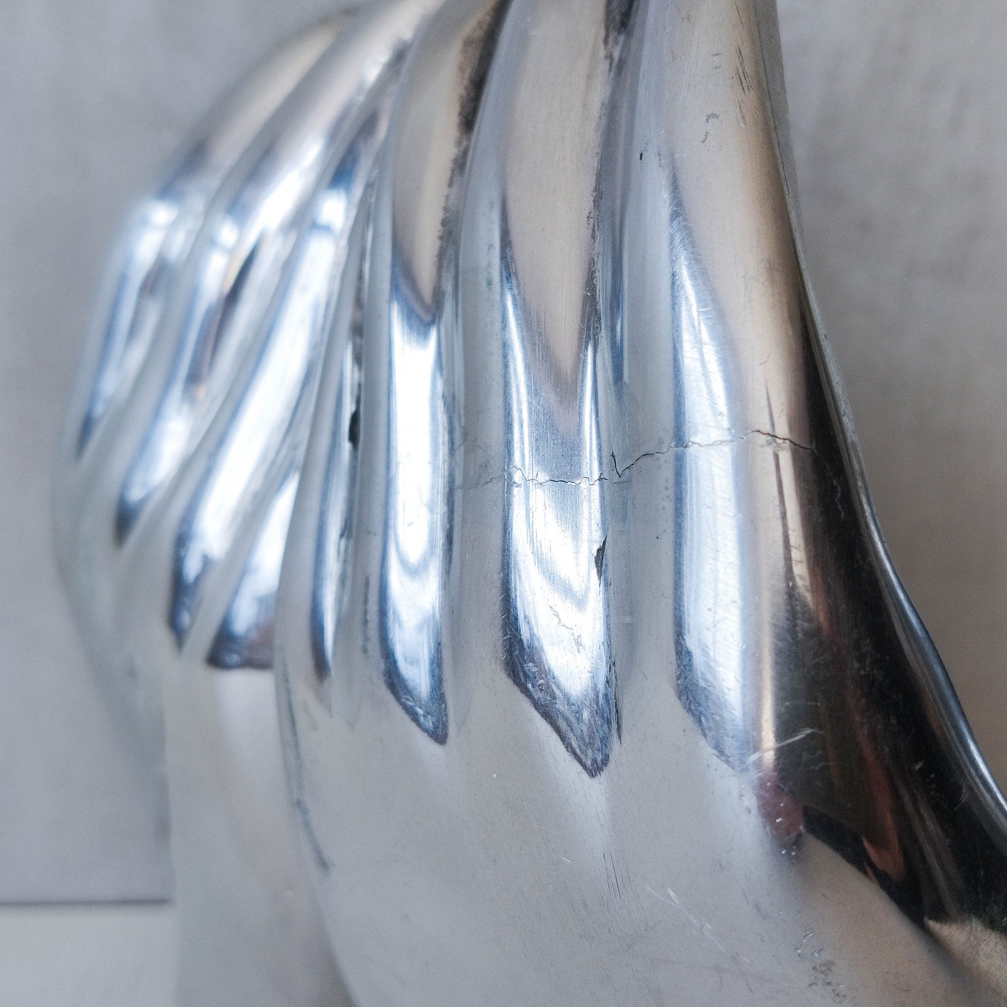 Vintage cast aluminium sculptural open hands catchall dish