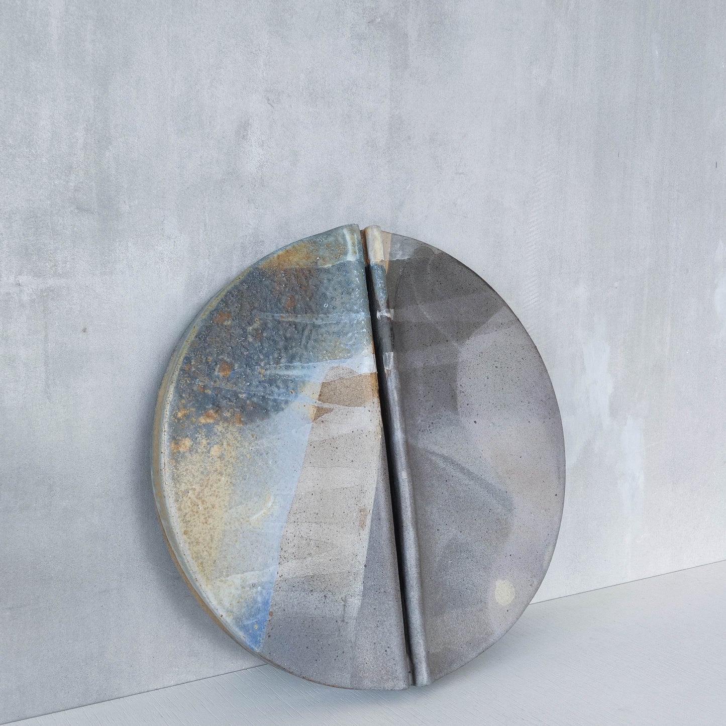 Frank Pottinger Scottish sculptor glazed ceramic stoneware abstract wall relief sculpture