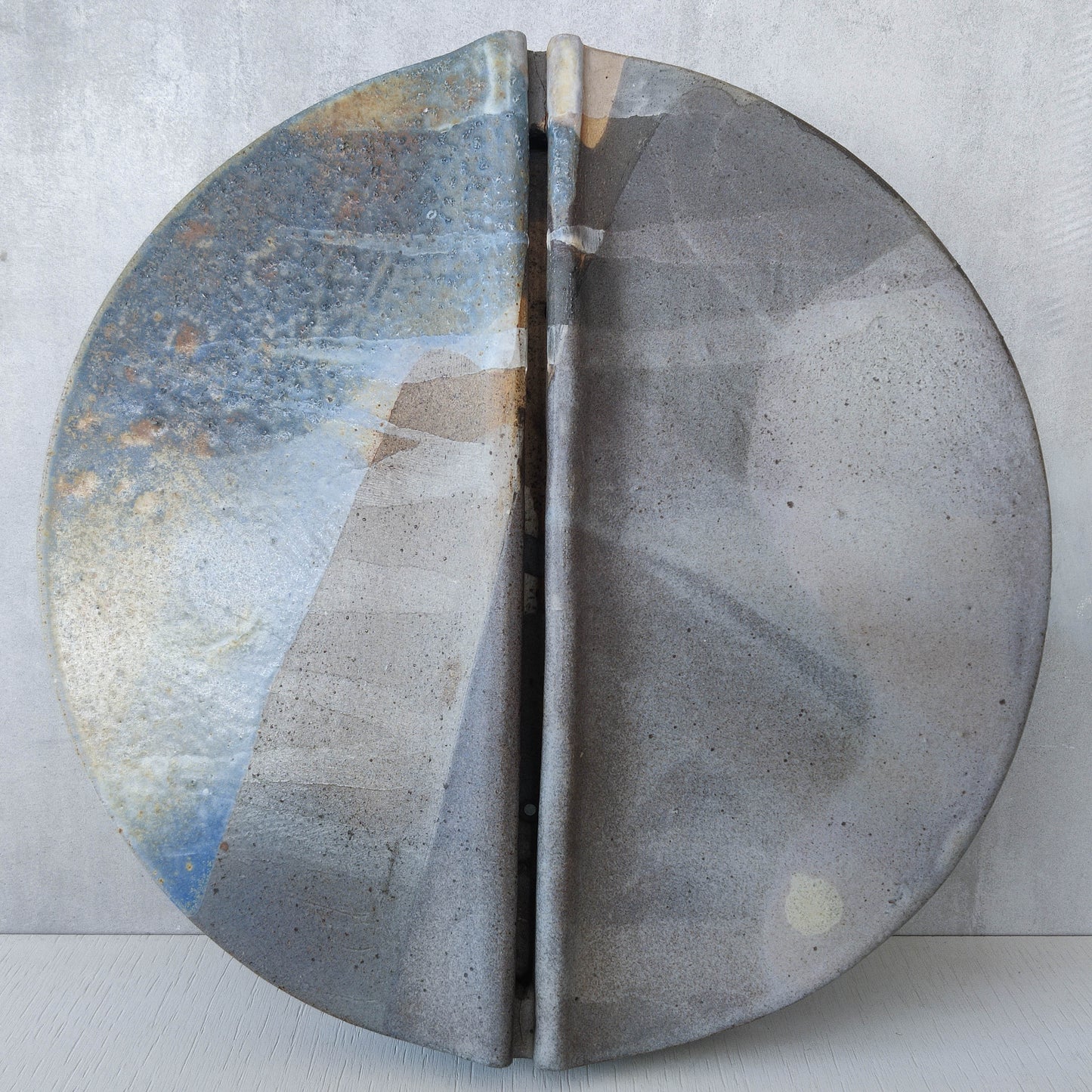 Frank Pottinger Scottish sculptor glazed ceramic stoneware abstract wall relief sculpture