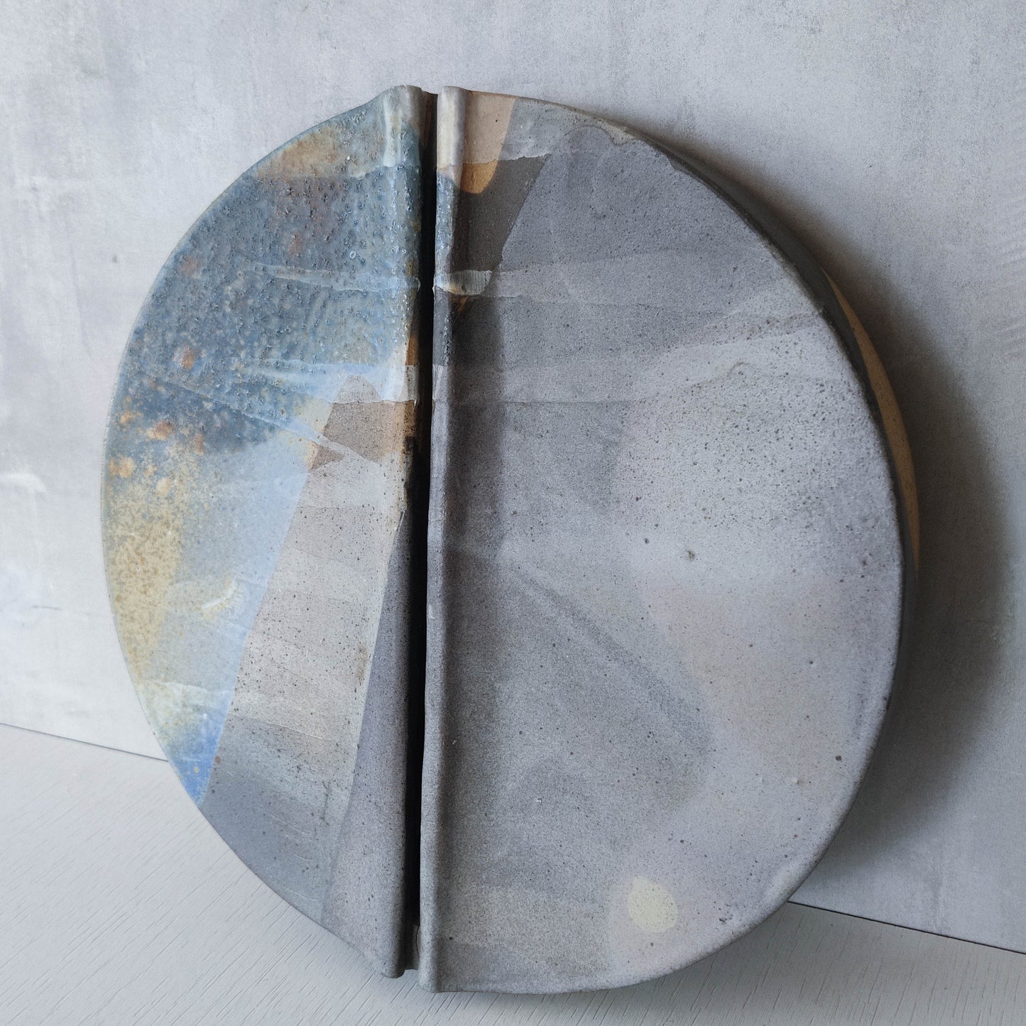 Frank Pottinger Scottish sculptor glazed ceramic stoneware abstract wall relief sculpture