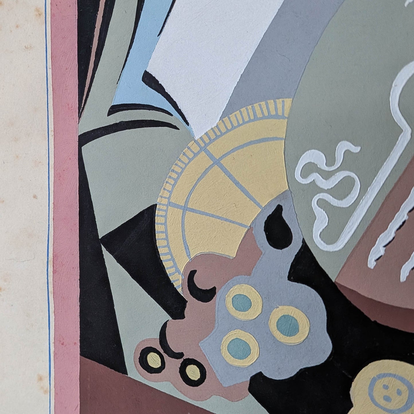Gino Severini (1883-1966) original pochoir print Still Life with Compass, 1930