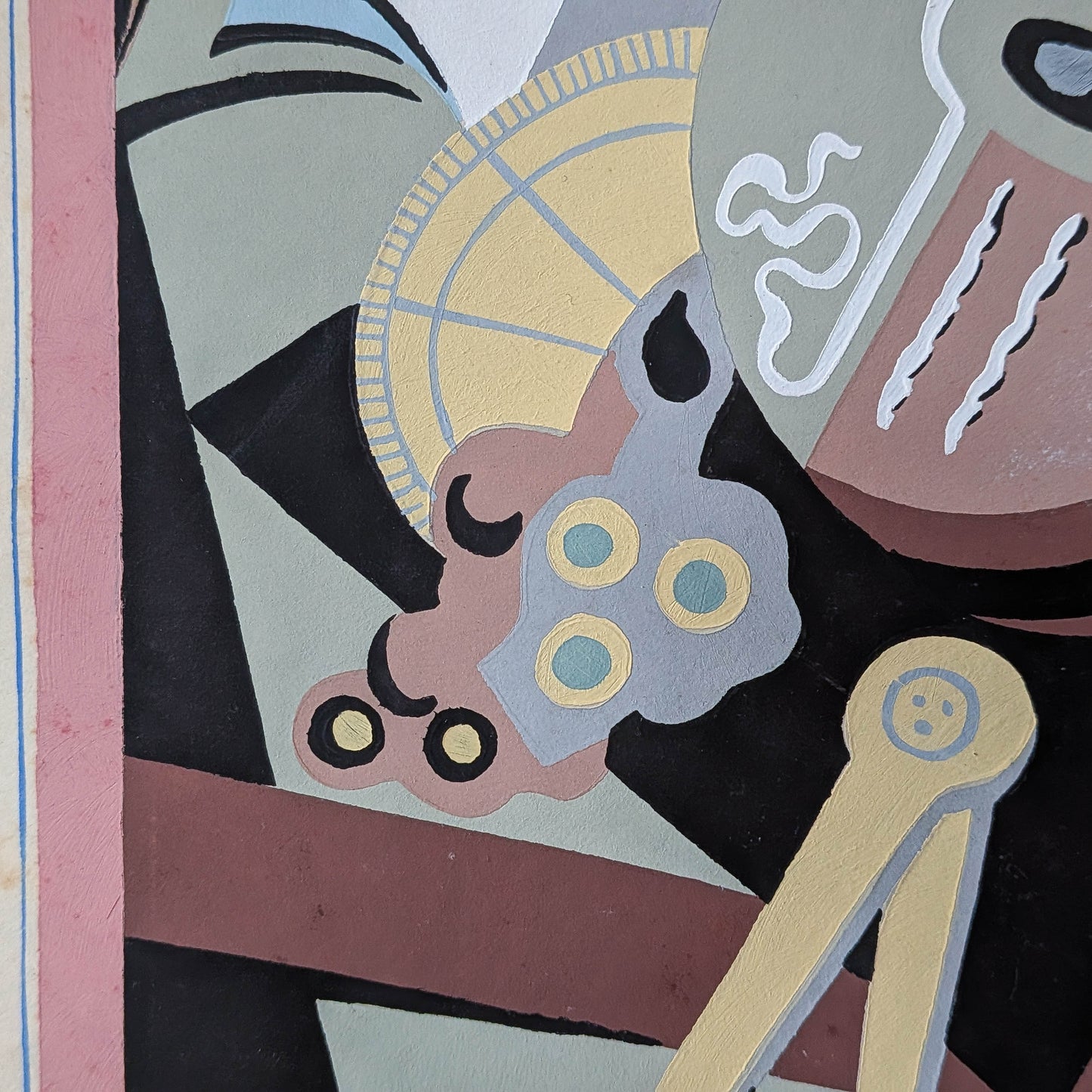 Gino Severini (1883-1966) original pochoir print Still Life with Compass, 1930