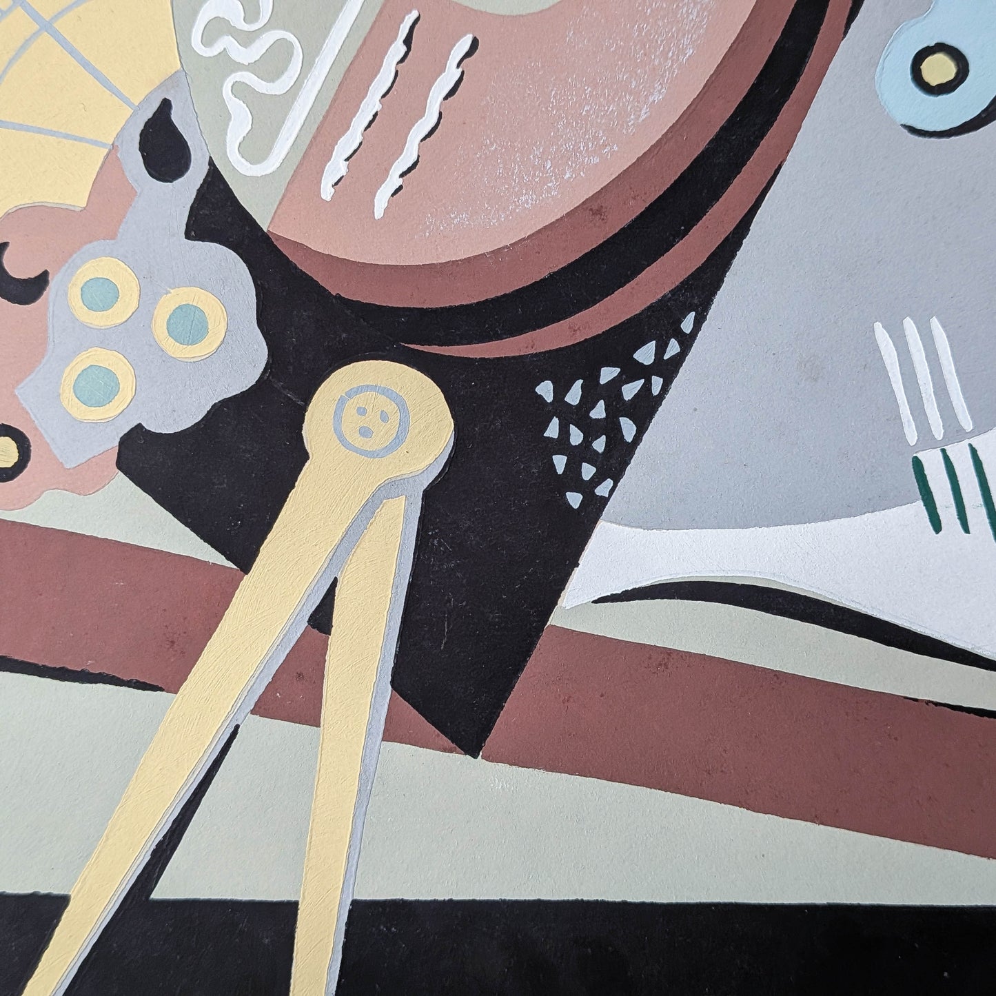 Gino Severini (1883-1966) original pochoir print Still Life with Compass, 1930