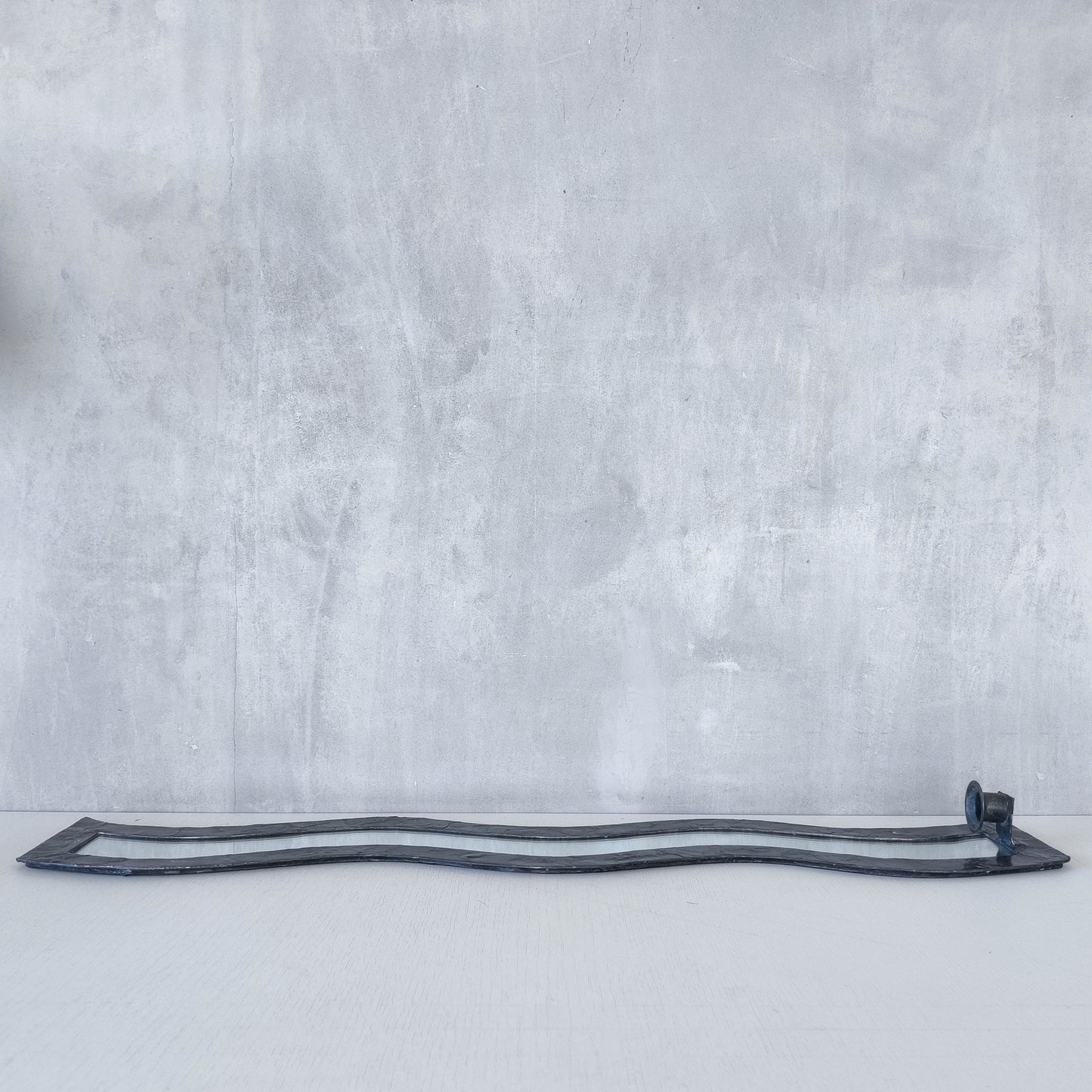 Vintage tall metalwork handmade wavy mirror candle sconce