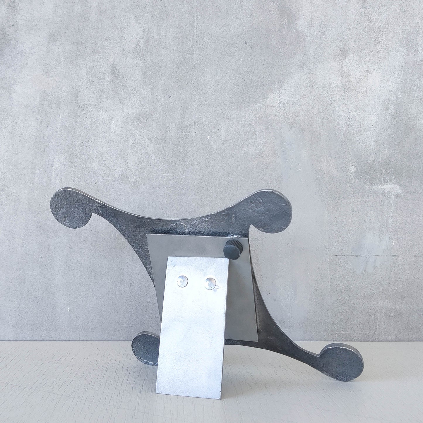 A 1990s cast aluminium photo frame postmodern style with spirals