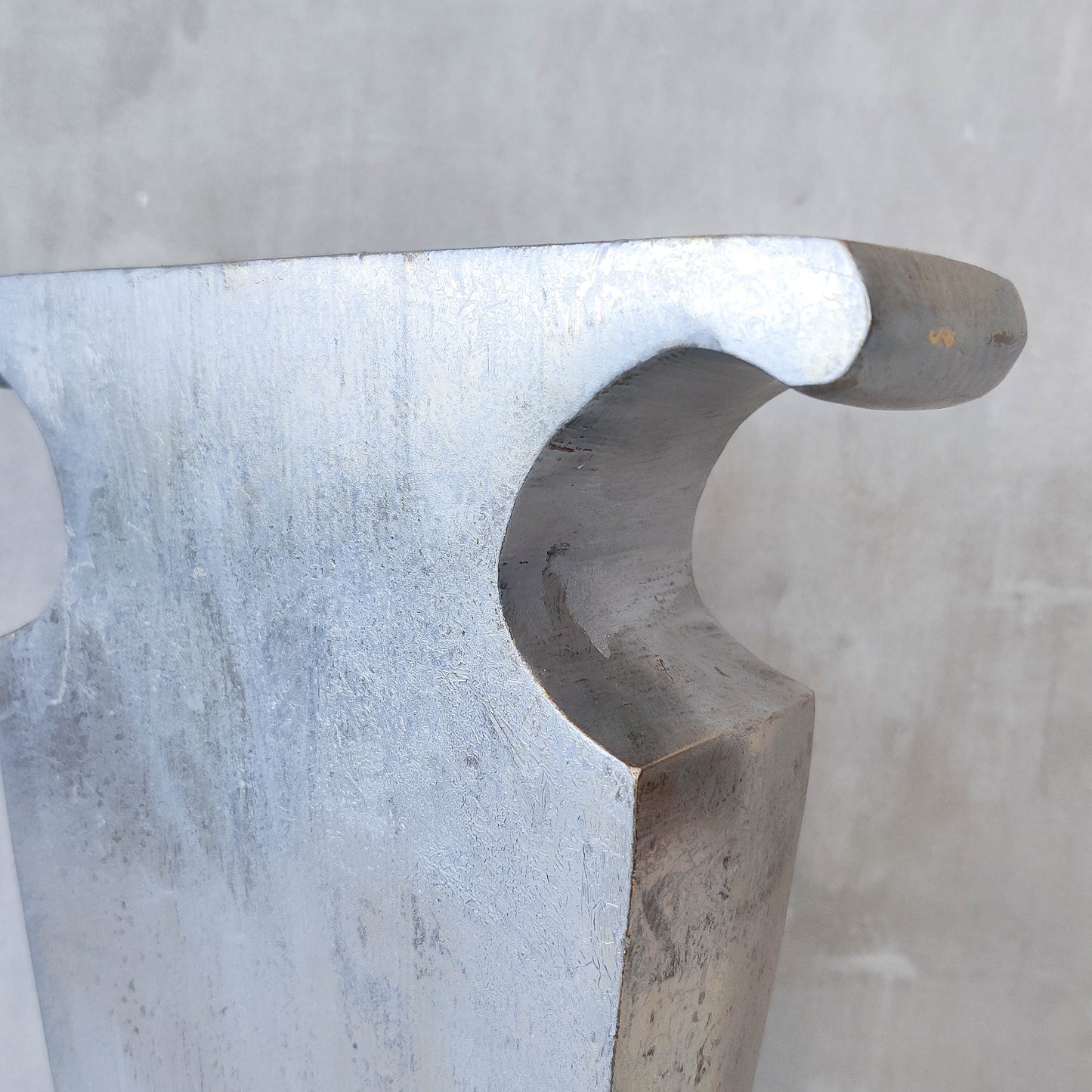 Vintage cast aluminium sculptural urn profile vase