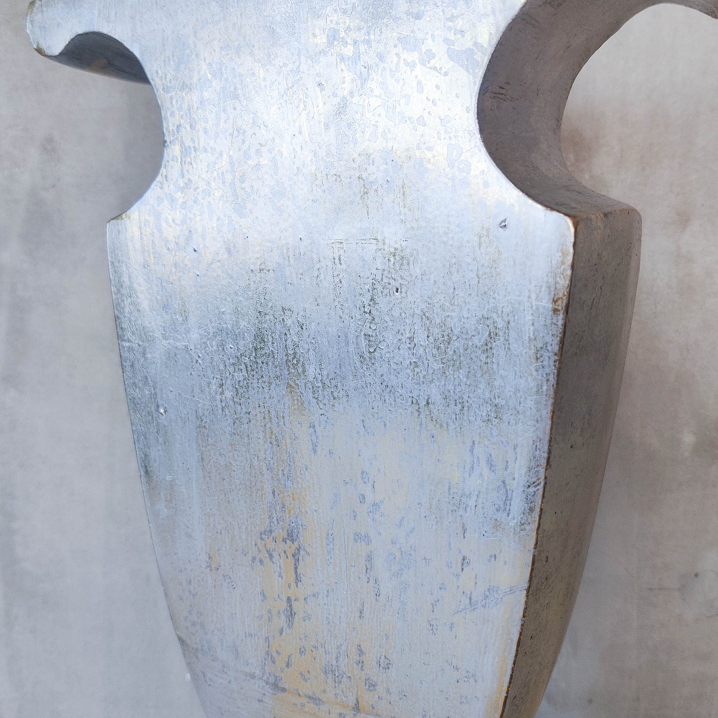 Vintage cast aluminium sculptural urn profile vase