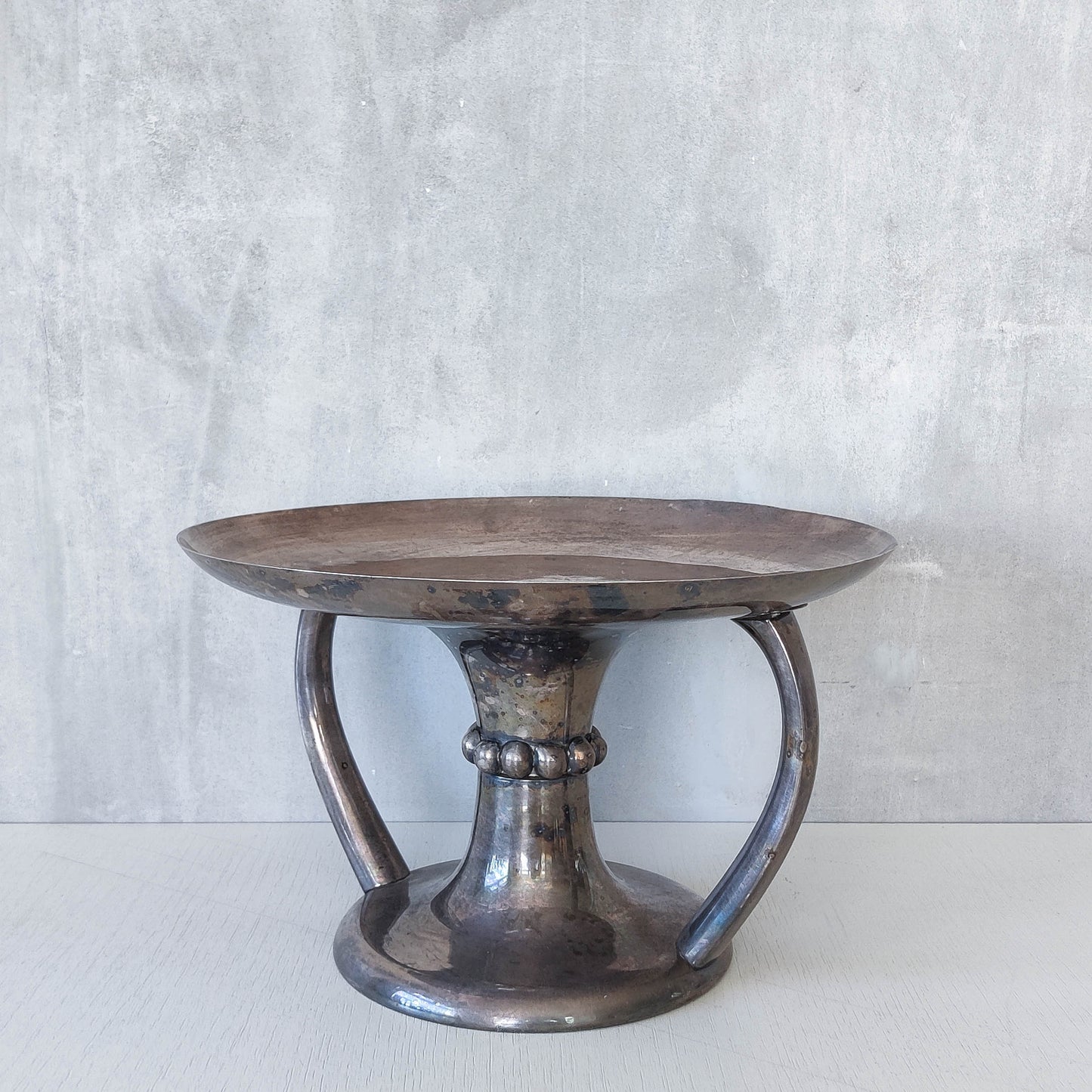 Art Deco style silver plated tazza footed centrepiece bowl