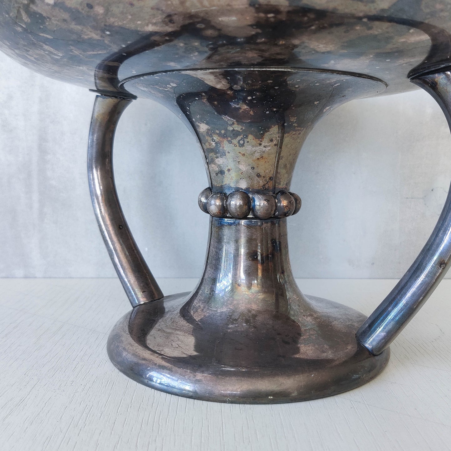 Art Deco style silver plated tazza footed centrepiece bowl