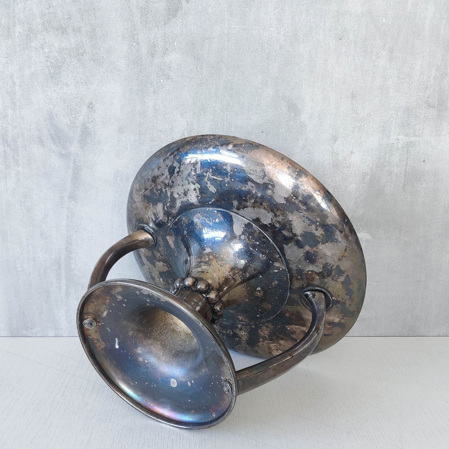 Art Deco style silver plated tazza footed centrepiece bowl