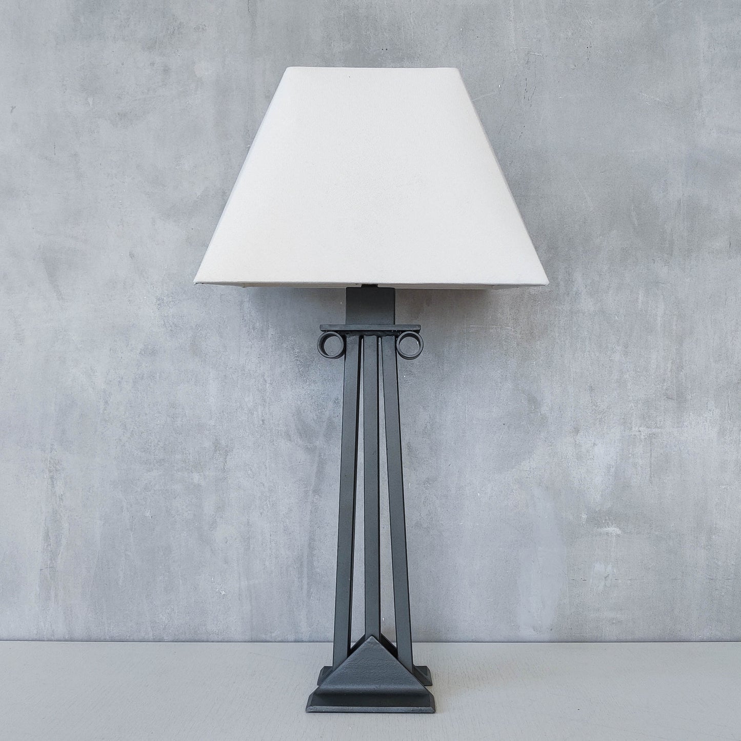 A 1980s Alfrank postmodern style neoclassical column table lamp base