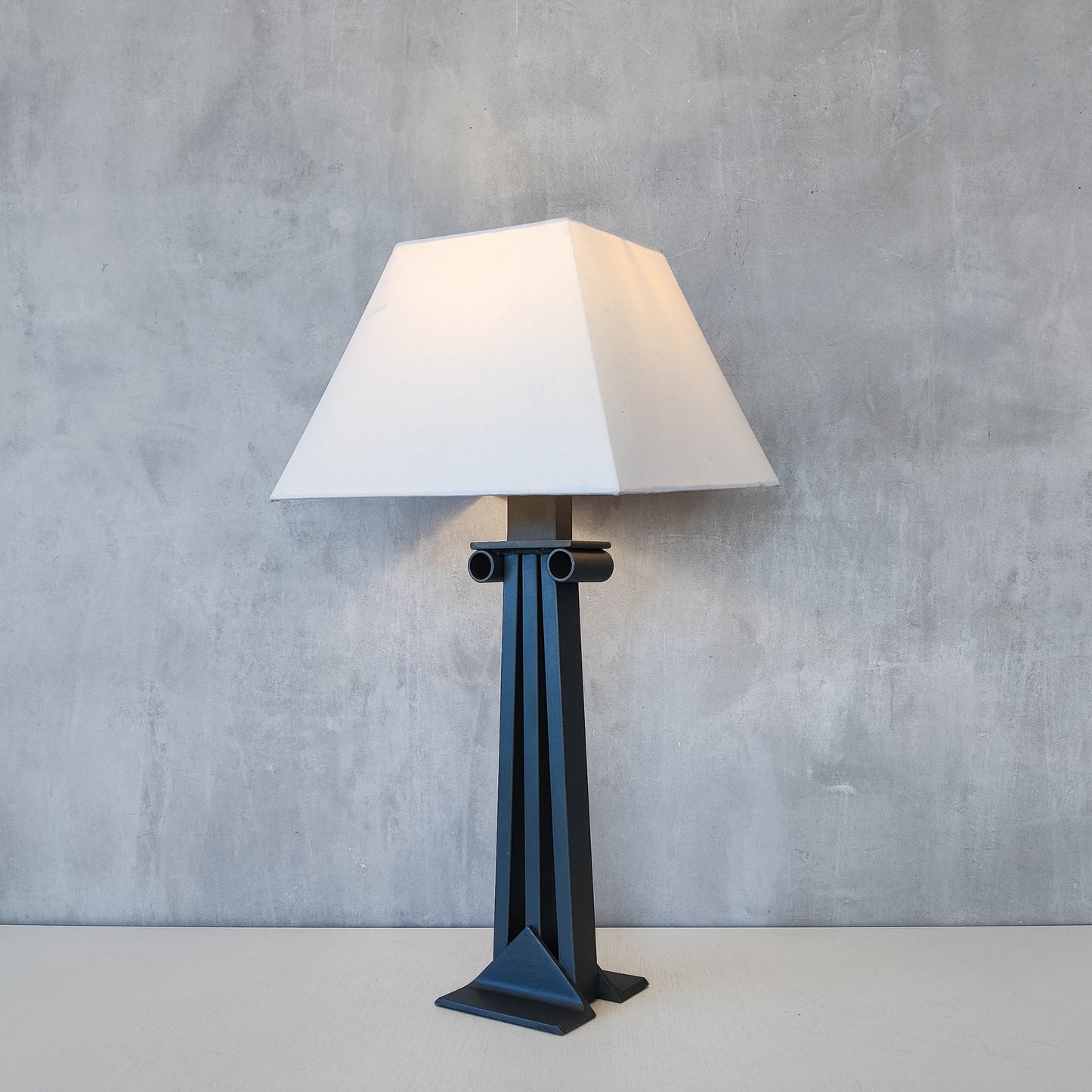 A 1980s Alfrank postmodern style neoclassical column table lamp base