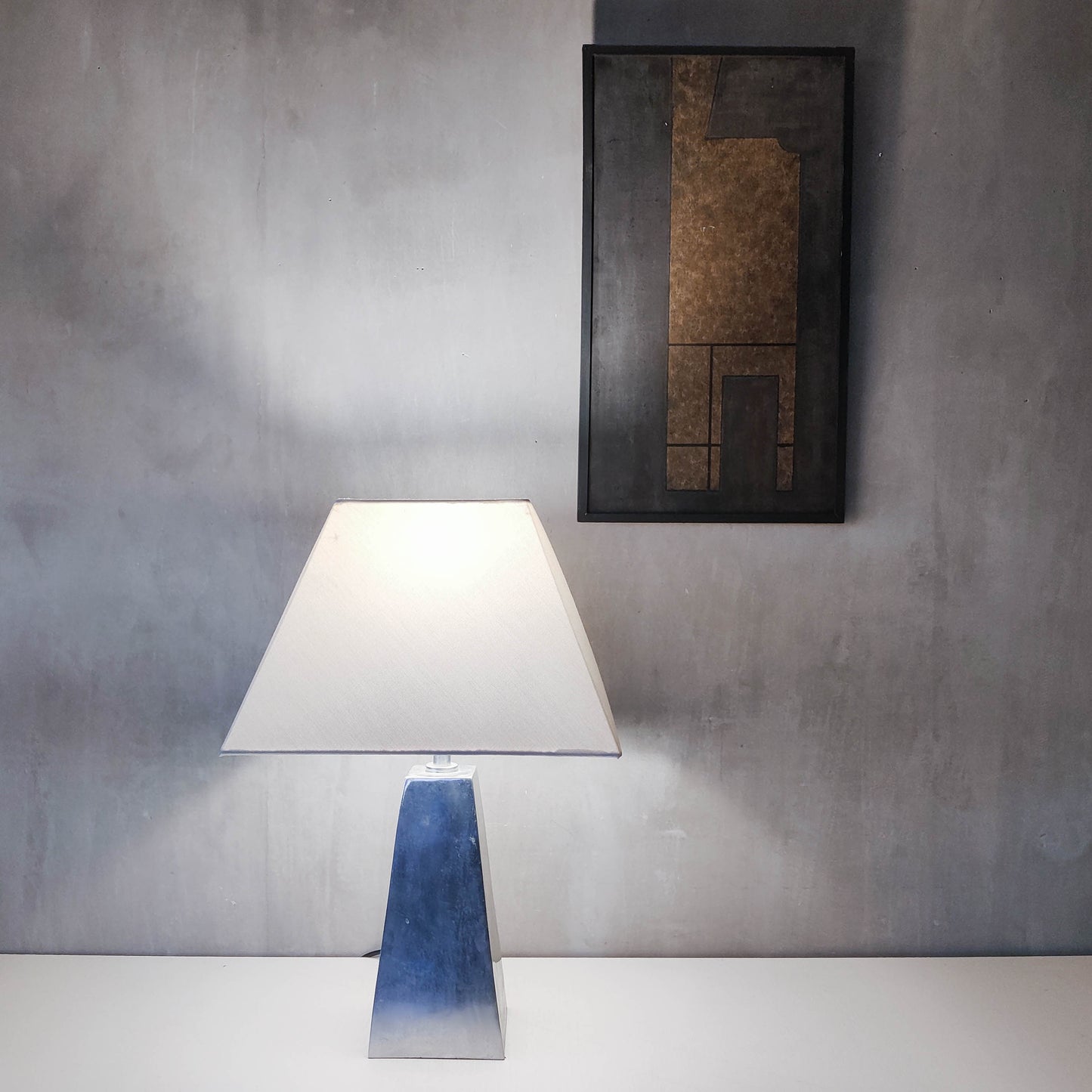 A 1980s Terence Conran for Habitat cast aluminium lamp base