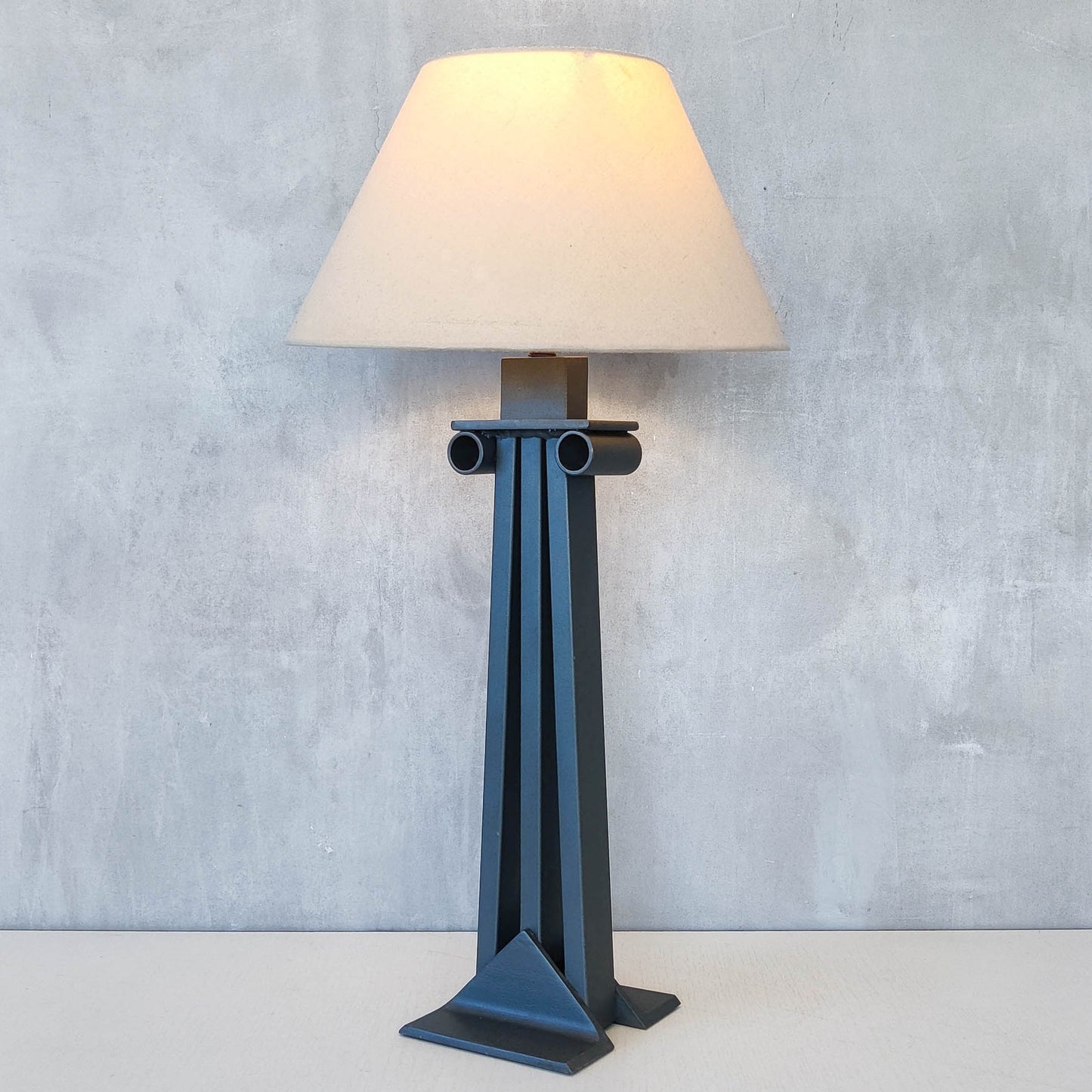 A 1980s Alfrank postmodern style neoclassical column table lamp base