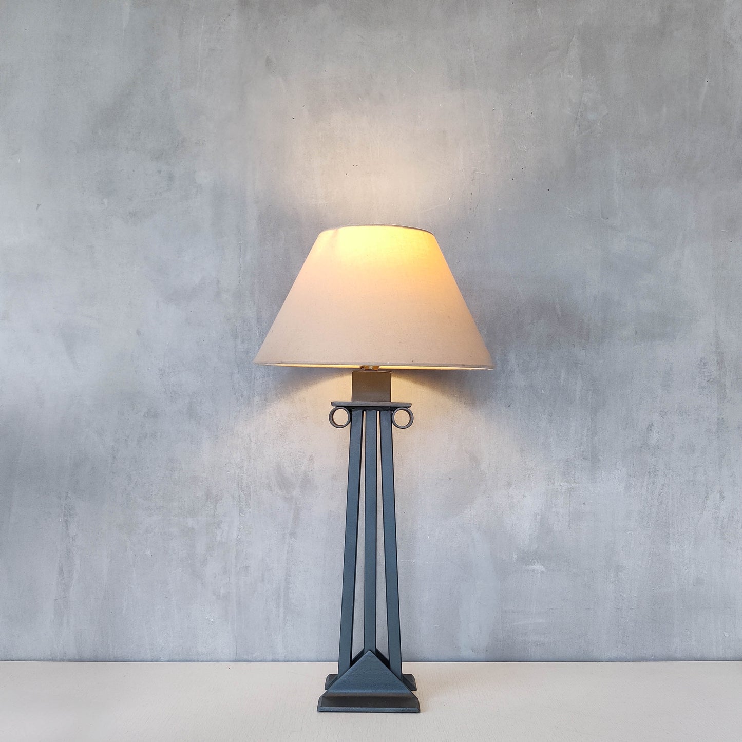 A 1980s Alfrank postmodern style neoclassical column table lamp base