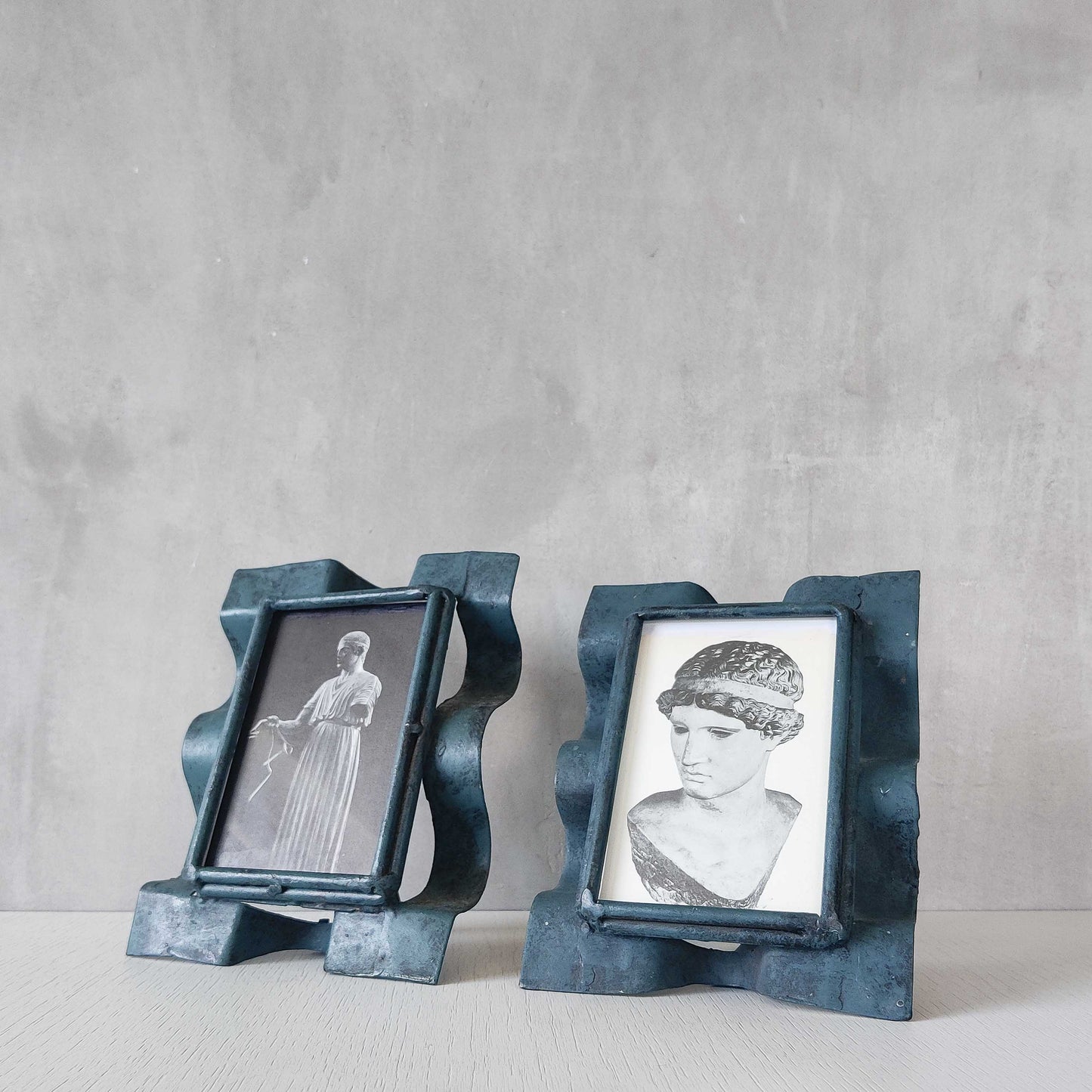 Pair of sculptural painted frames
