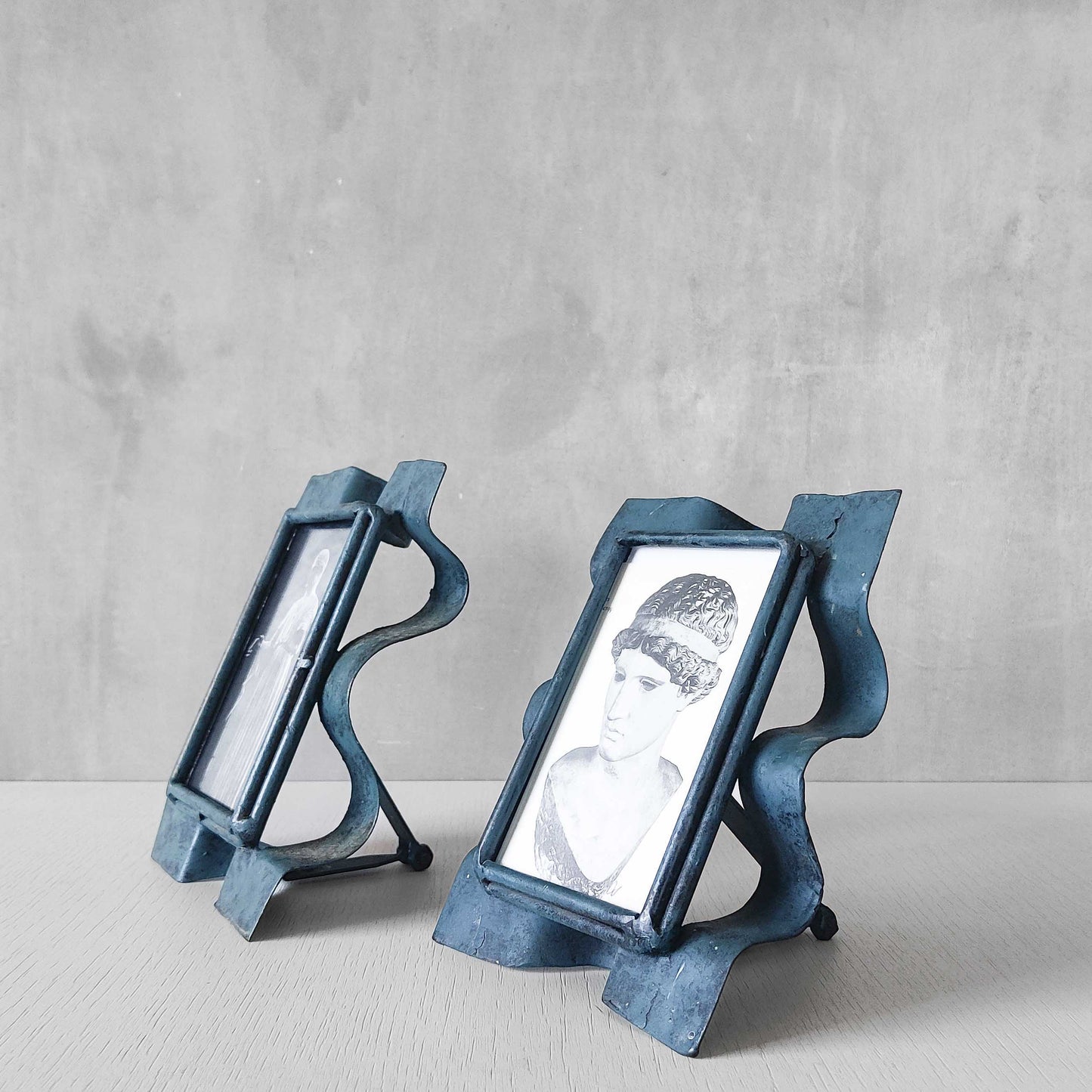 Pair of sculptural painted frames